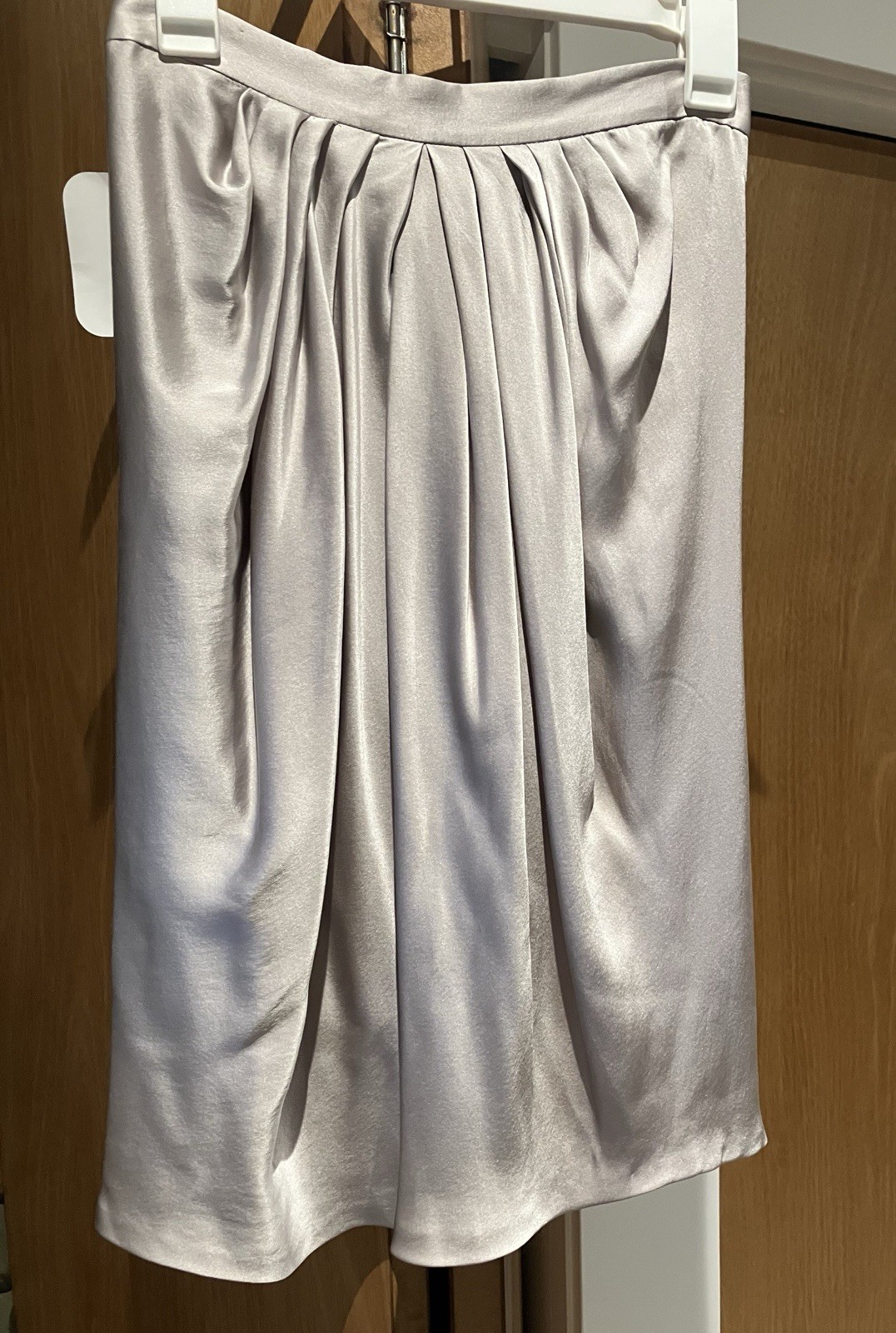 Vintage Valentino Roma, Silver 100% Silk Mini Skirt, Original Tags! Small