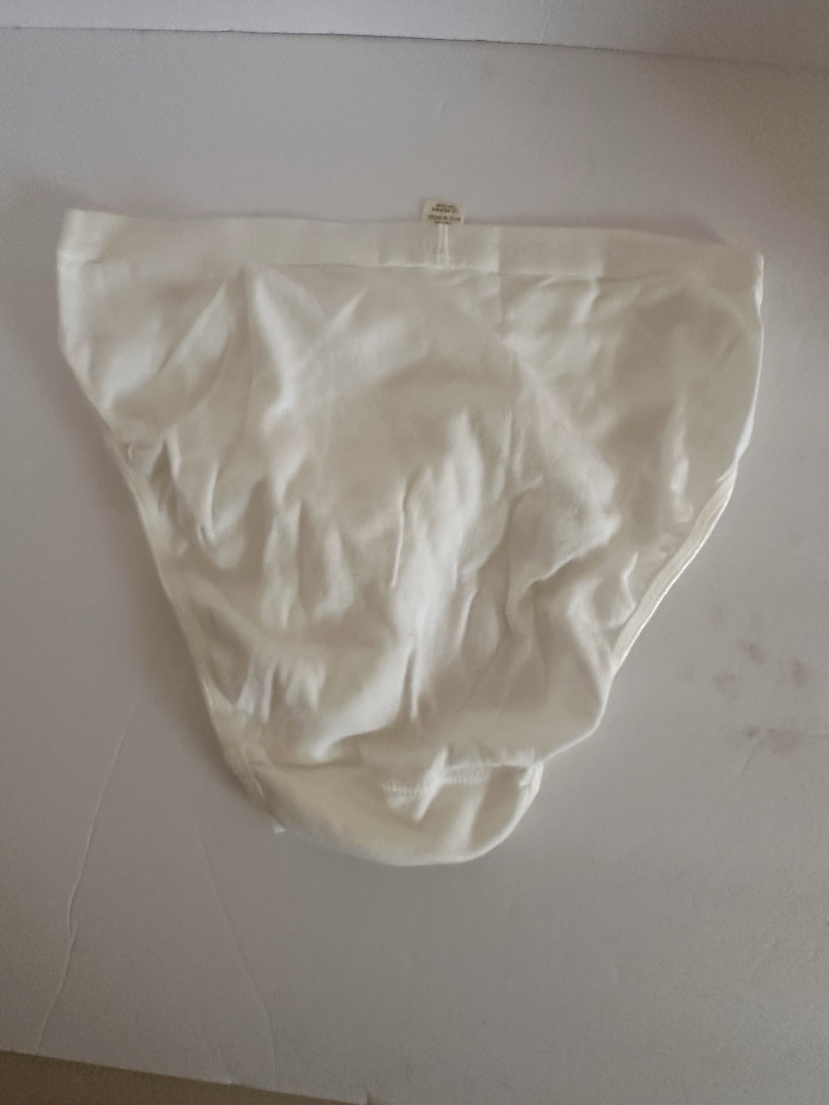 VICTORIAS SECRET L/7 white 100% COTTON VINTAGE RARE BRIEF PANTIES logo band