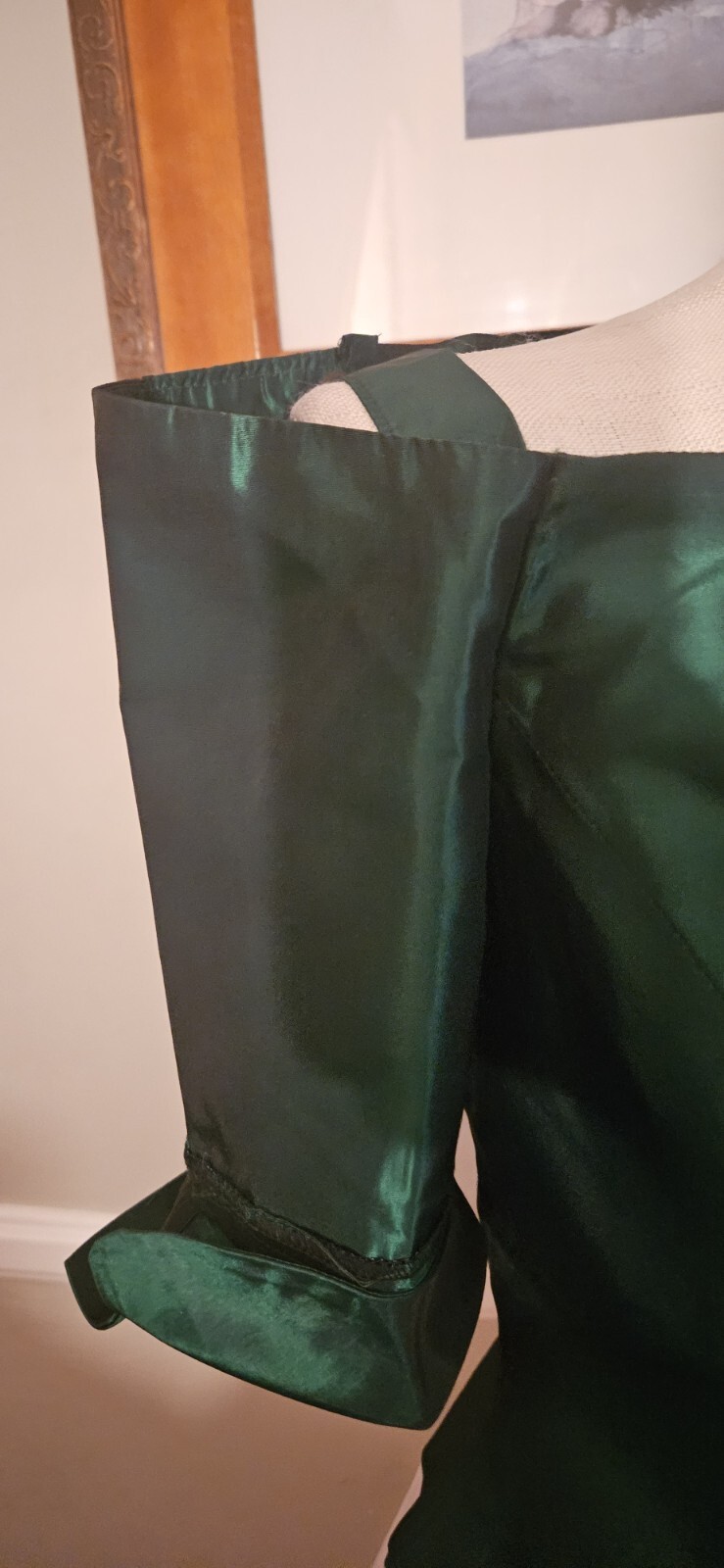 Vintage 1980s Green Formal Top With Rhinestone Buttons Mkd Sz 8 As Pictured