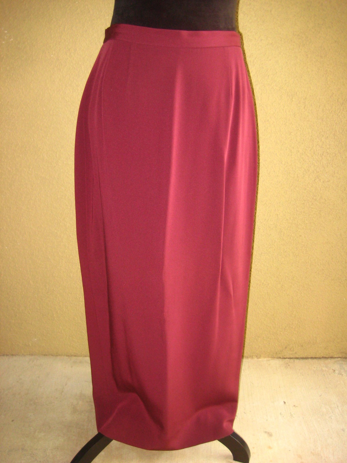 Vintage Rickie Freeman 2 pc Burgundy rhinestone buttons jacket long skirt set