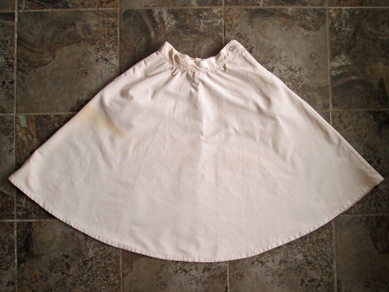 VTG Annalisa Corduroy Skirt 24 Waist Small Pearl White A-Line Full Casual Hippy