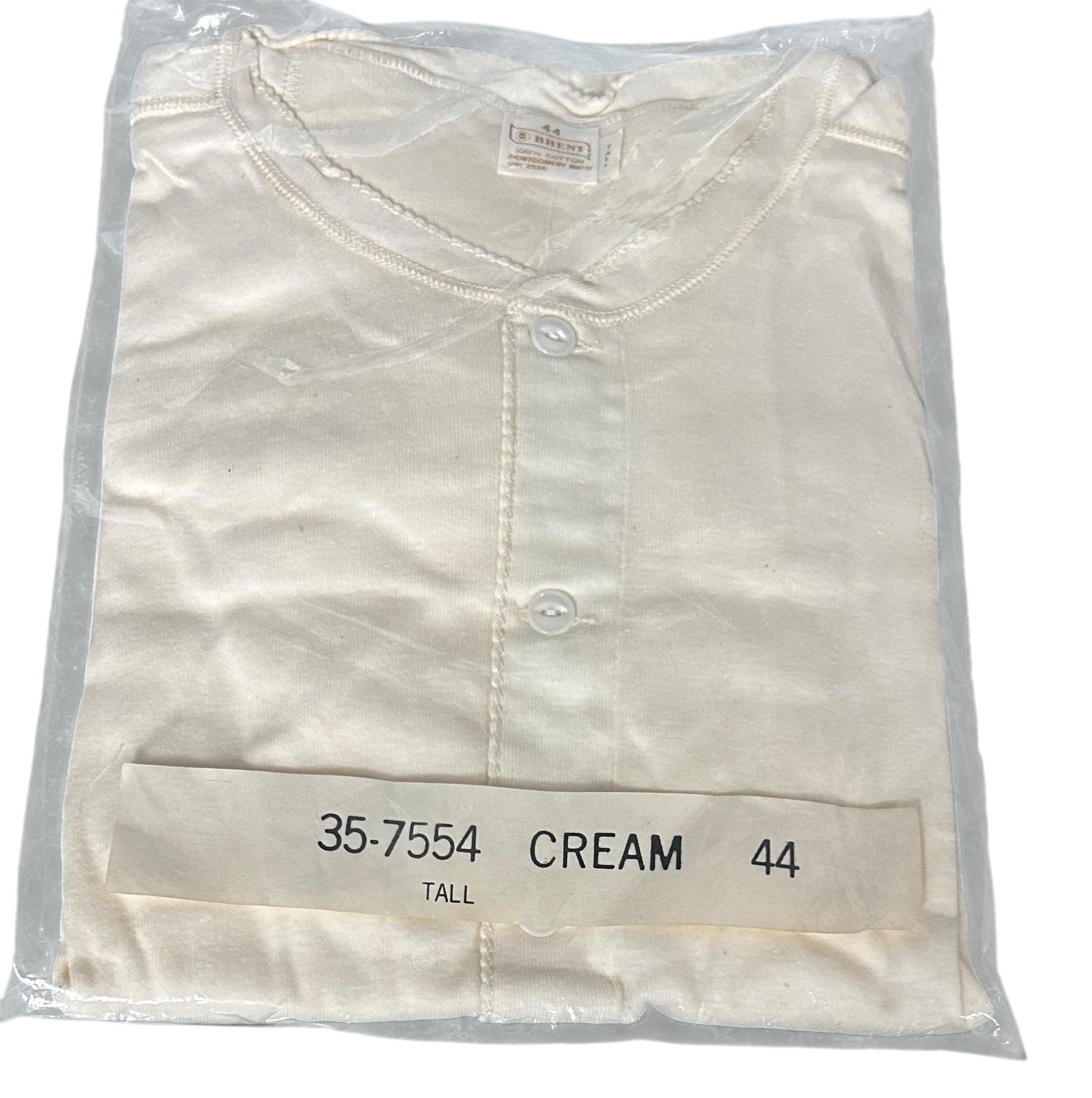 Vintage 60’s Brent Montgomery Ward Women’s Pajamas Long Johns Cream 44 Tall New
