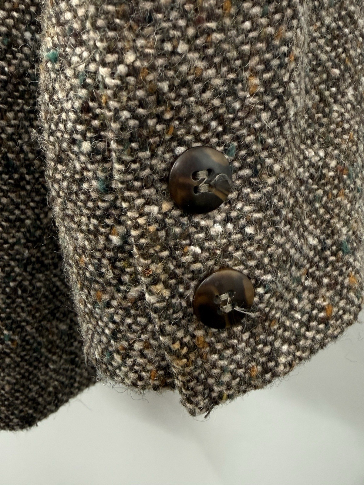 Vintage Wool Tweed Blazer Women’s Size 14 Brown Speckled Dark Academia Jacket