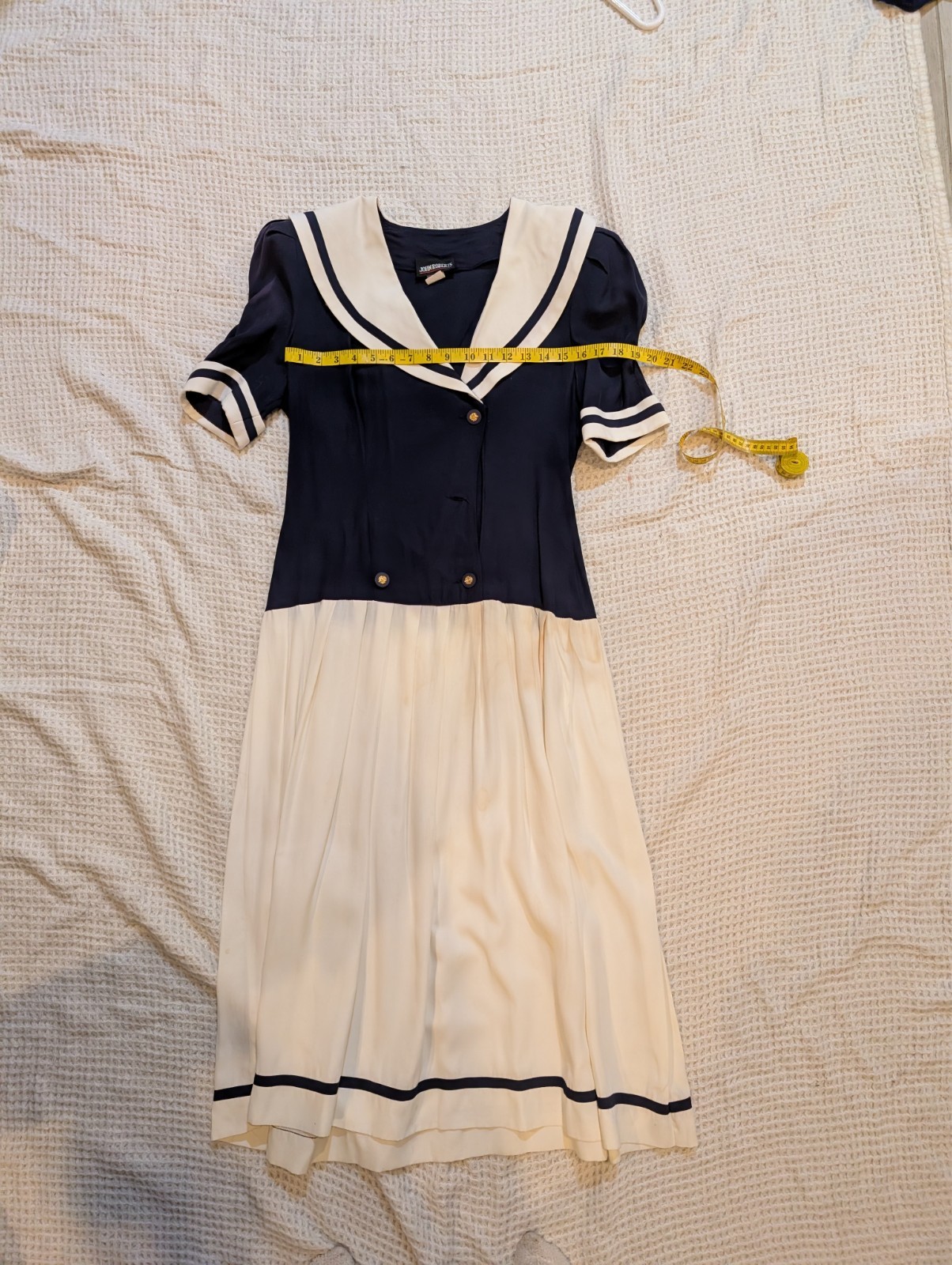 Patriotic Vintage Maxi Sailor Dress John Roberts Navy Fourth of July America