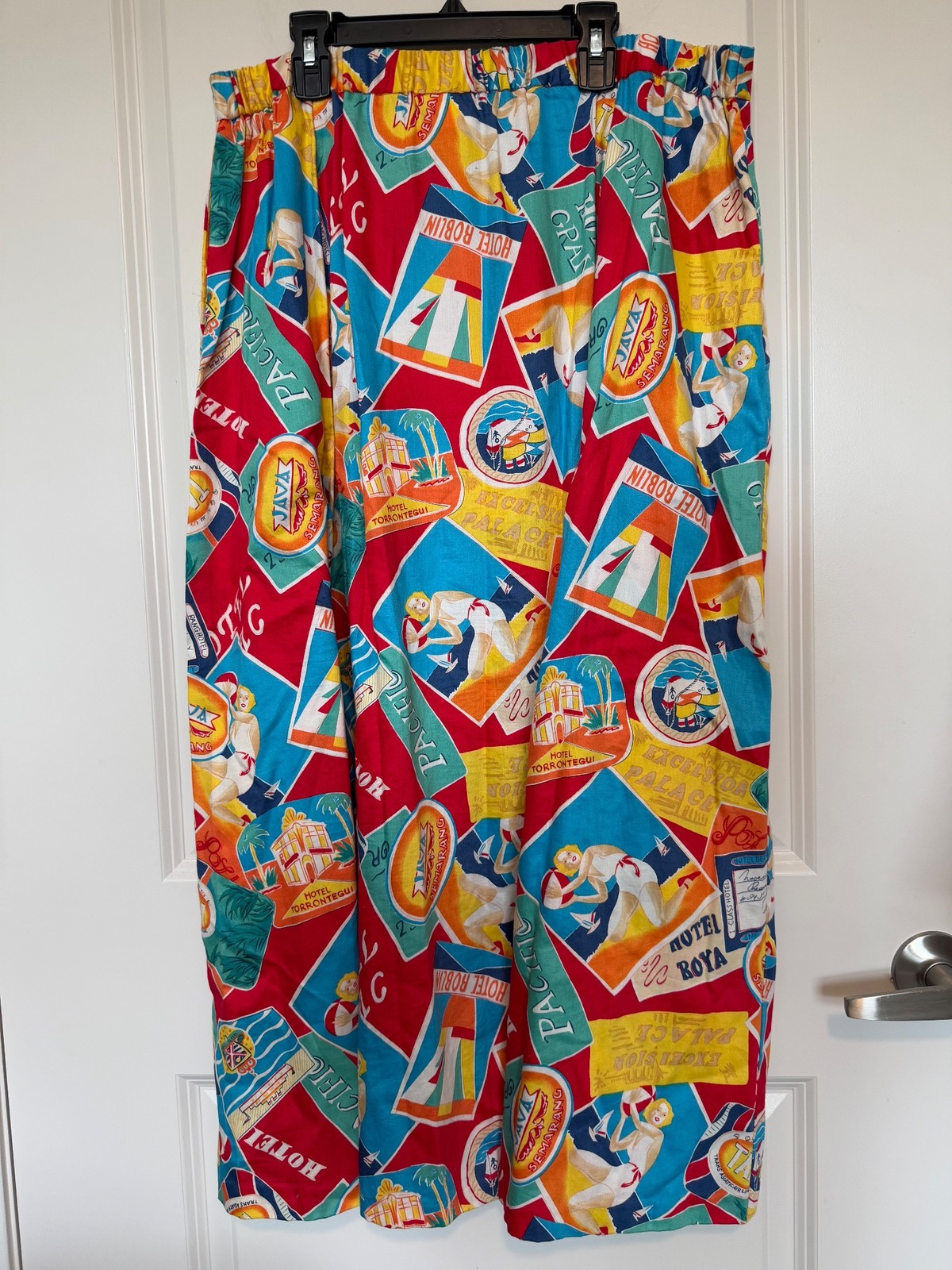 Vtg Marisa Christina II Travel Shirt & Skirt Cotton Set 1X Suit Cruise Beach