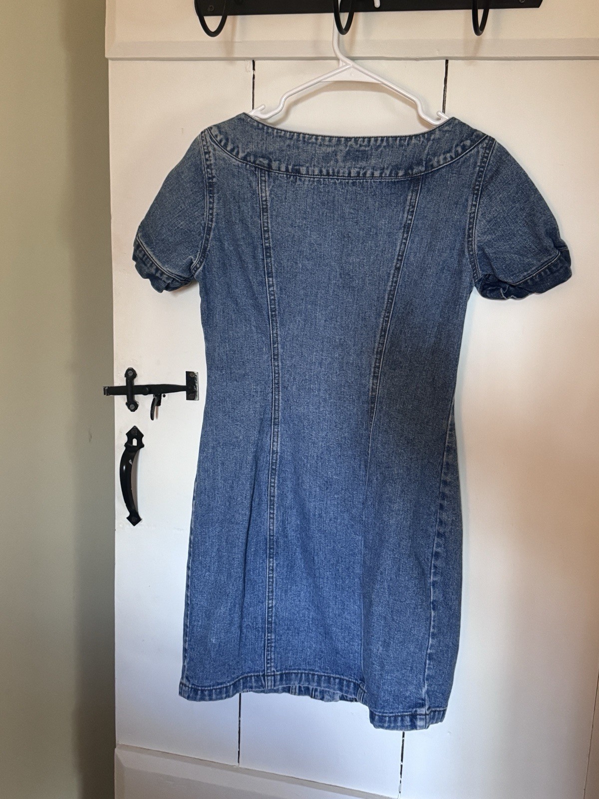 Vintage Guess Jeans Georges Marciano Denim Mini Dress Button Front USA M