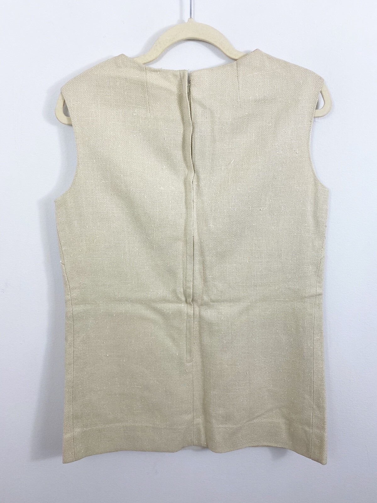 Vintage Anjac Fashion Styled by Jack Needleman Shift Tunic Pockets Burlap Linen