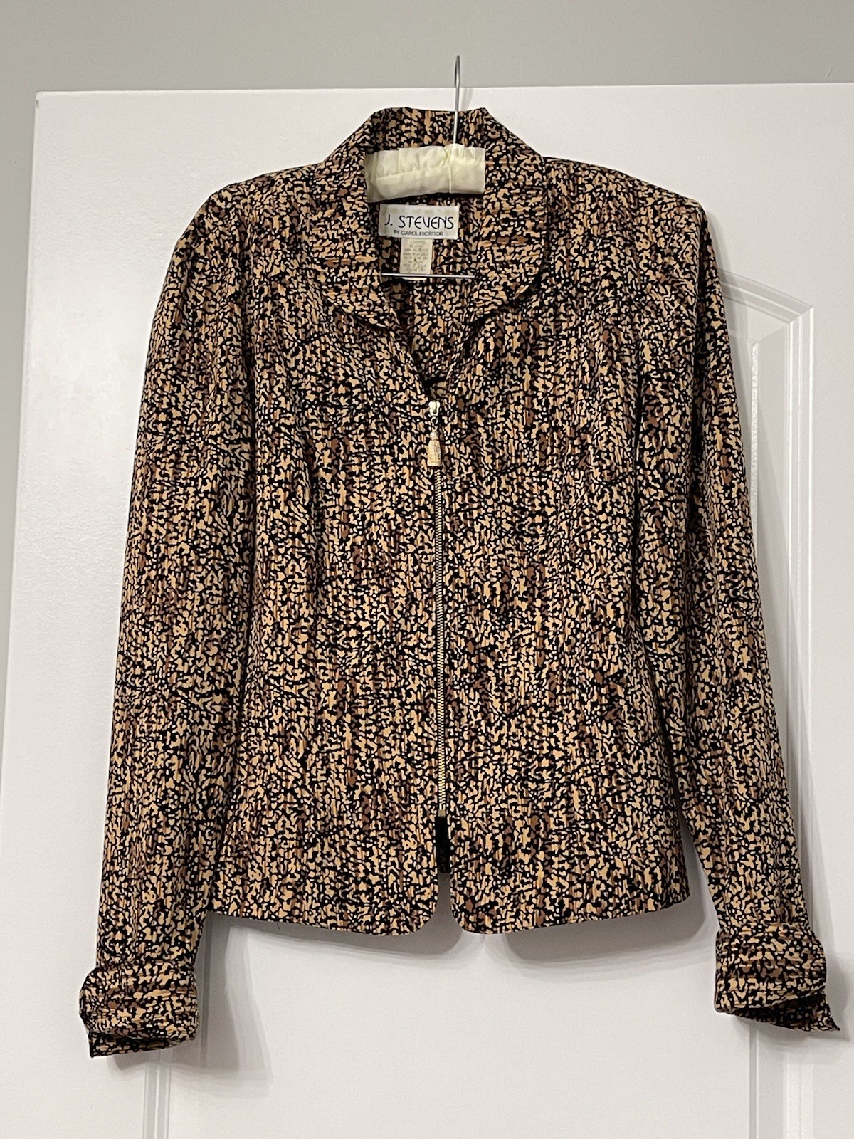 Vtg J. Stevens by Carol Escritor Zip Up Jacket Women’s Size 10 Abstract Print
