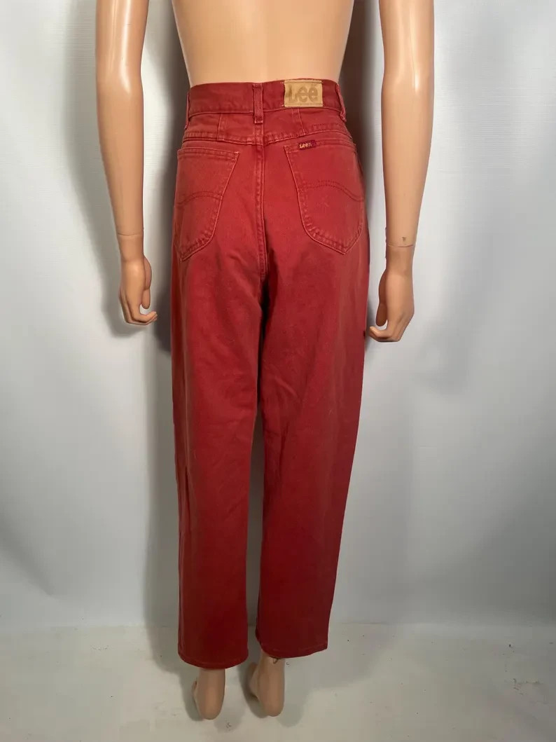 Vintage 90’s Lee Terracotta High Waist Cotton Mom Jeans Made In USA Size 28×28