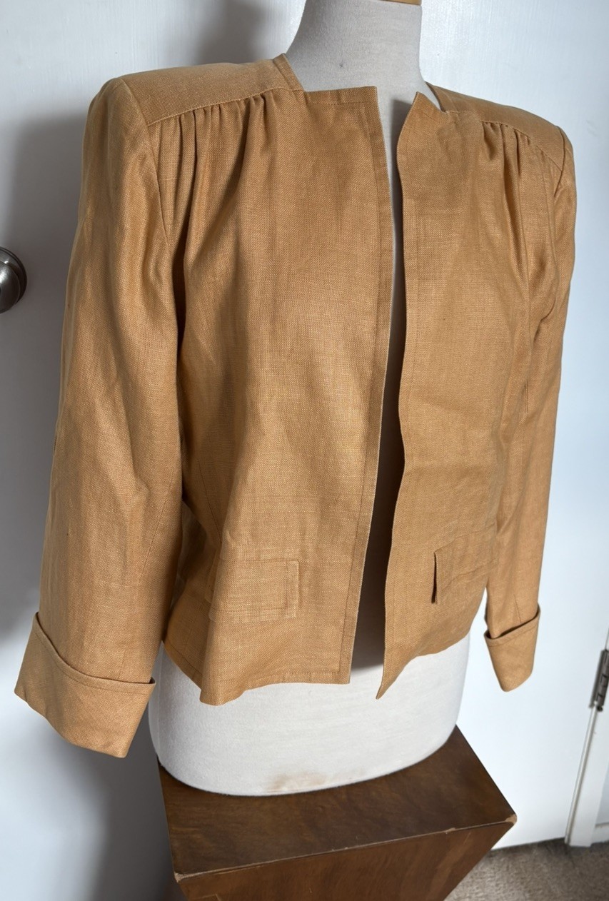 Yves Saint Laurent Rive Gauche Vintage 1980’s Evening Jacket Size 42 Silk Linen
