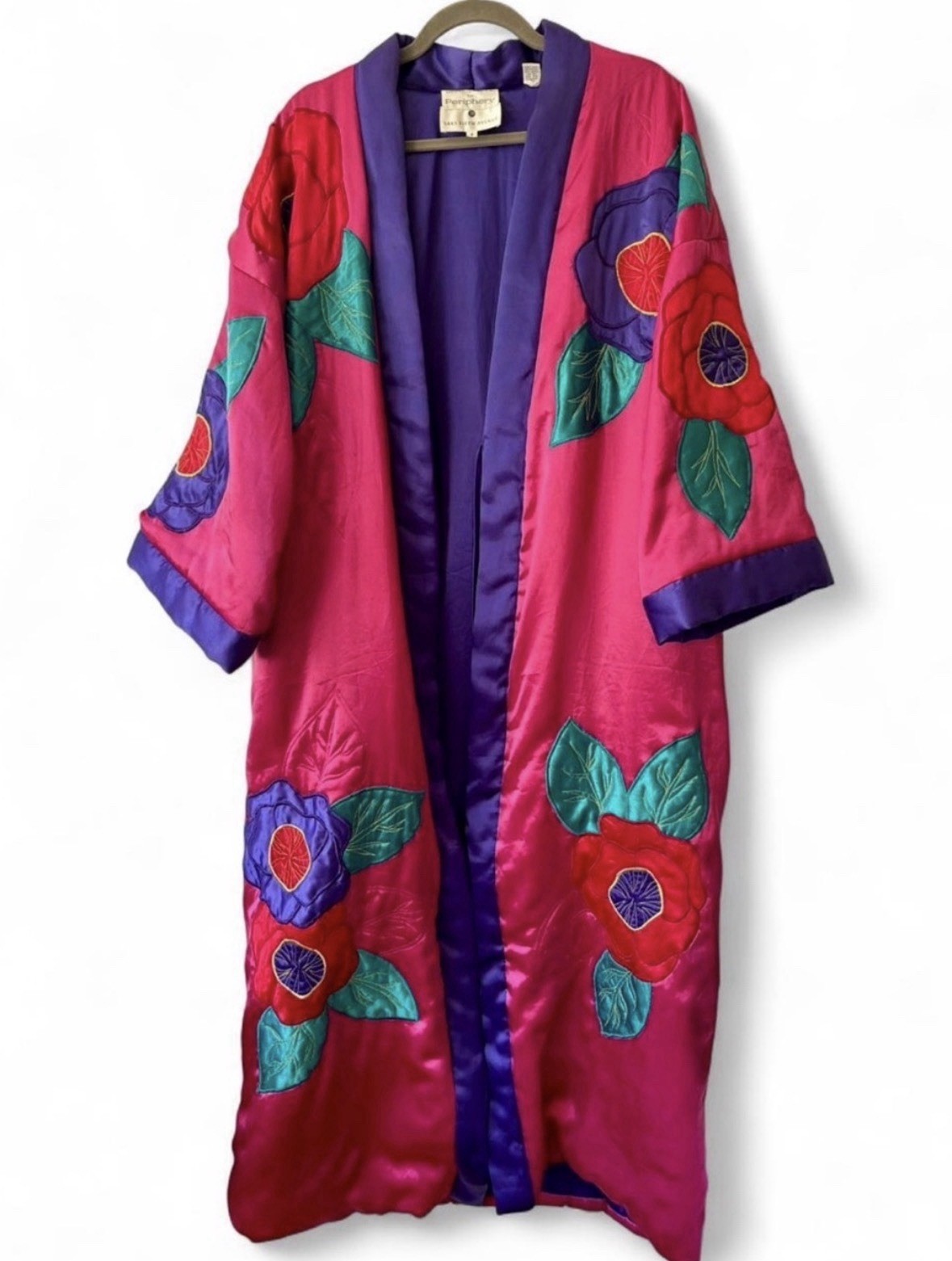 Vintage Kathleen Underwood Periphery Saks Fifth Avenue Floral Robe Kimono S