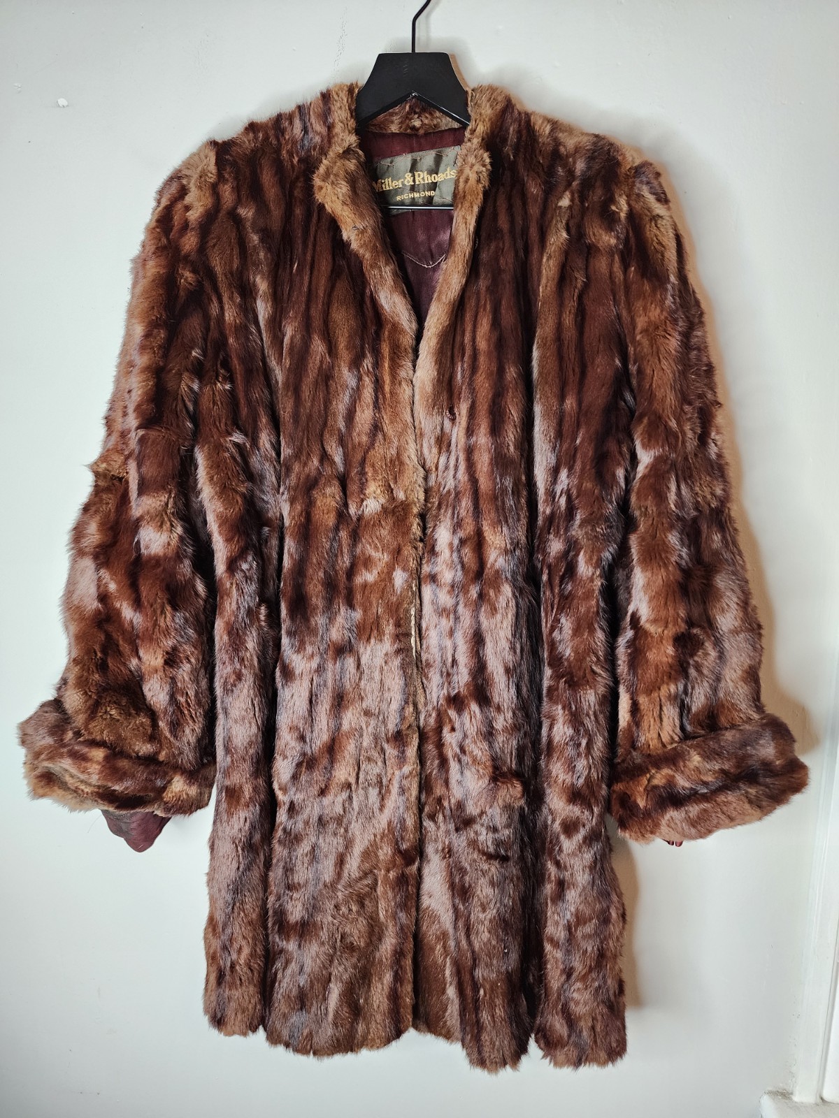 Vintage brown mink fur coat from Miller & Rhoads Richmond VA Size Large