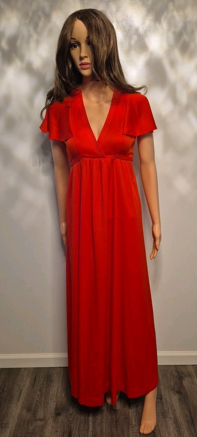 Vintage International Ladies Garment Workers Union Red Dress Made In USA