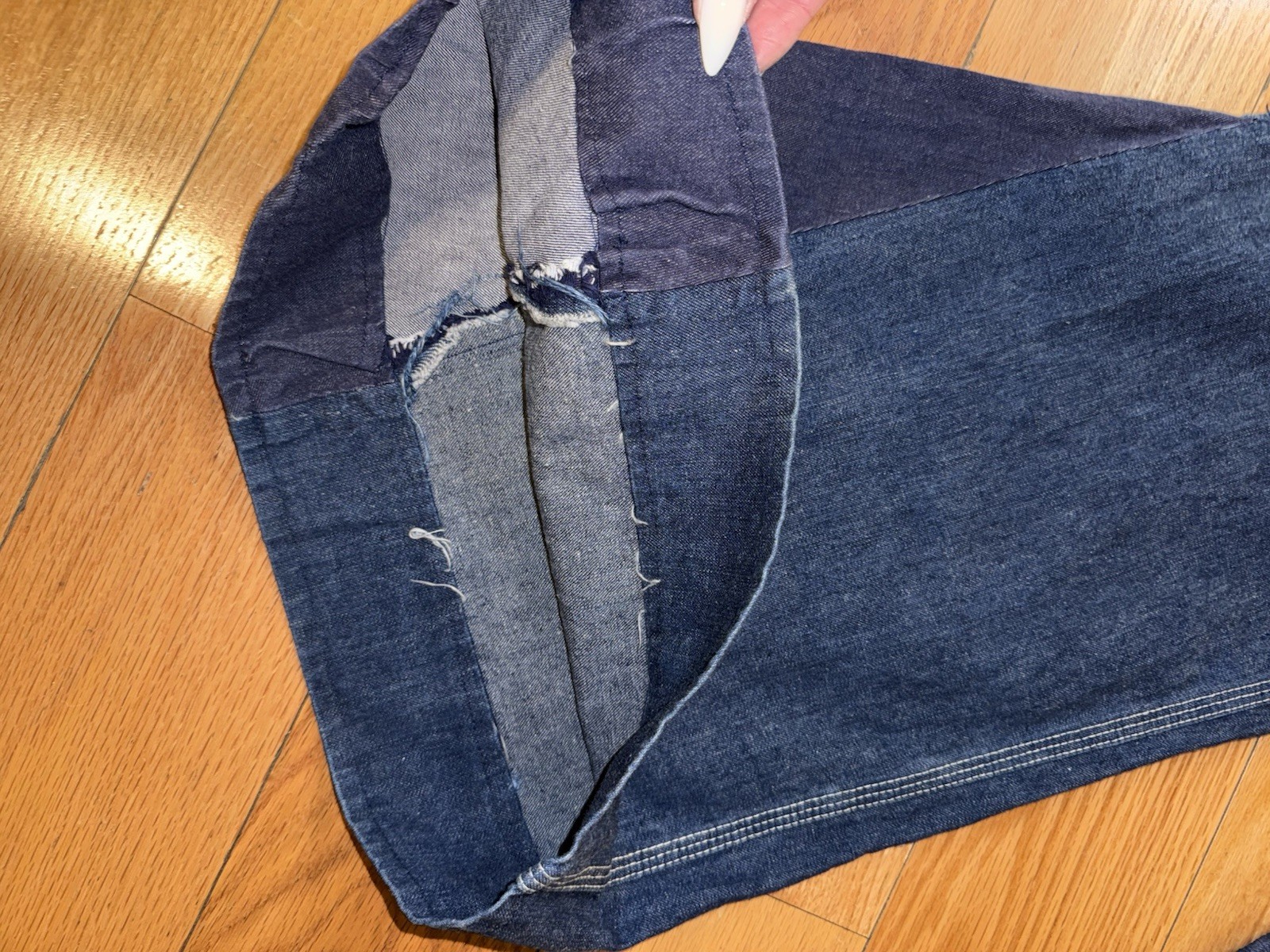 Vintage 1950s 50s Denim Overalls Custom 70s Flare Bell Bottom OOAK Jeans Sz 8