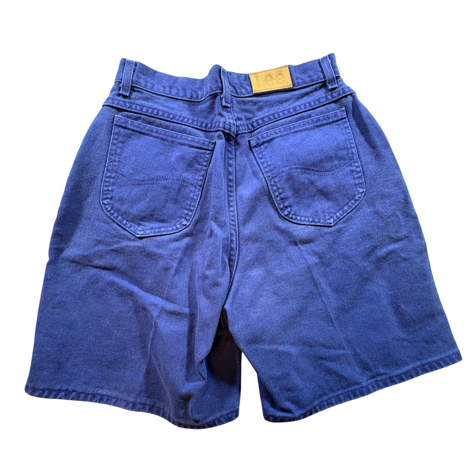 Lee Denim Shorts Womens 12 Petite Blue Purple High Waisted Vintage Made in USA