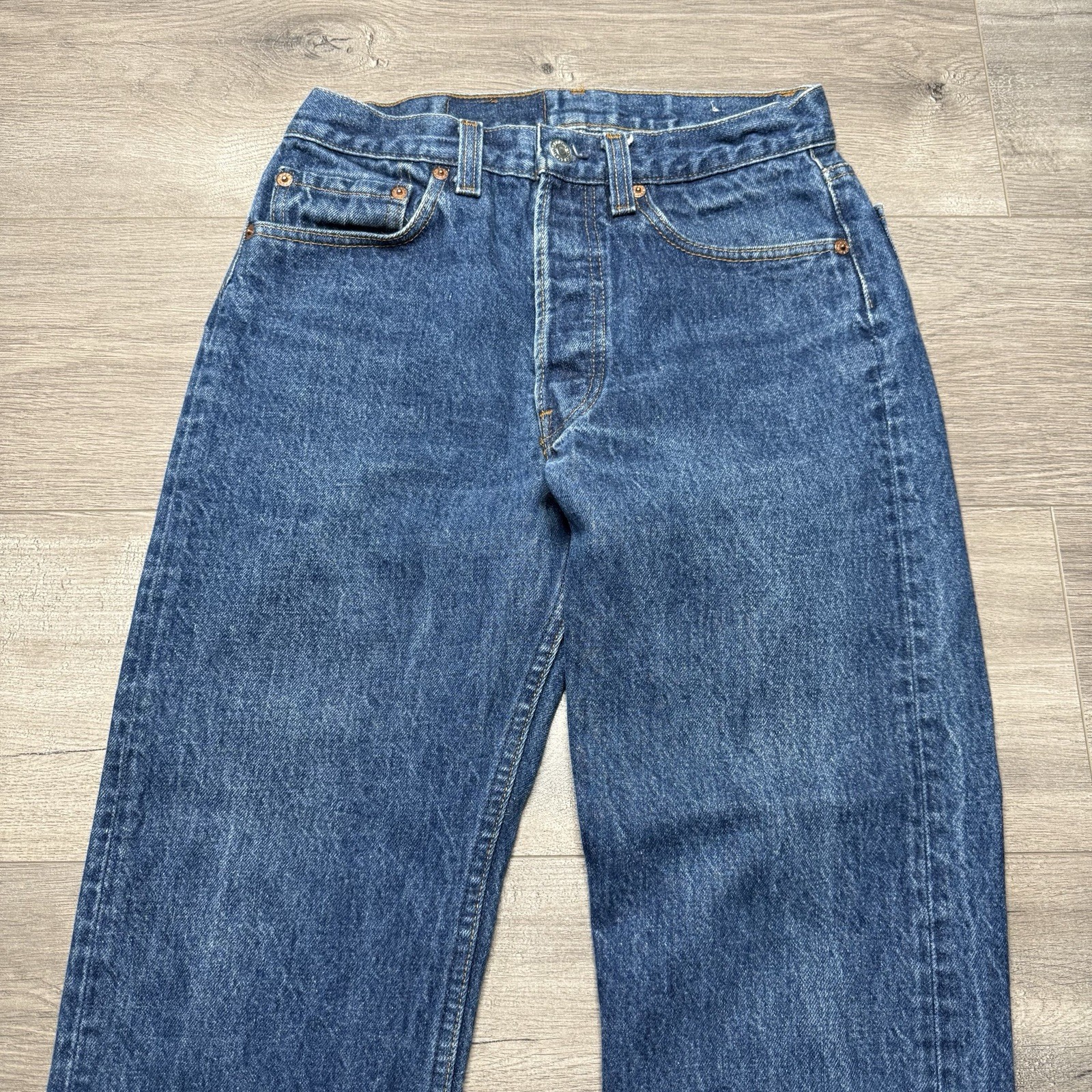 Vintage 90s Levis 501 Button Fly Jeans 28 x 27 Straight Made In USA