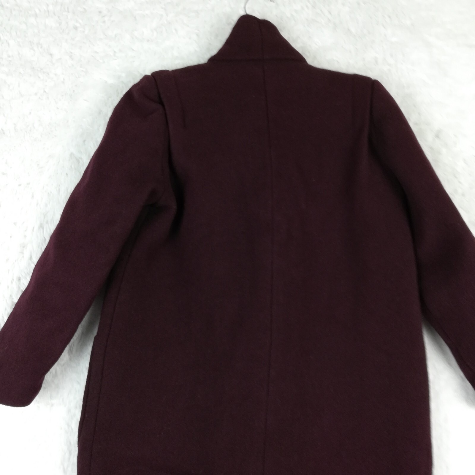 Vintage Anglo Fabrics Womens Jacket L Burgundy Wool Military Double Breasted