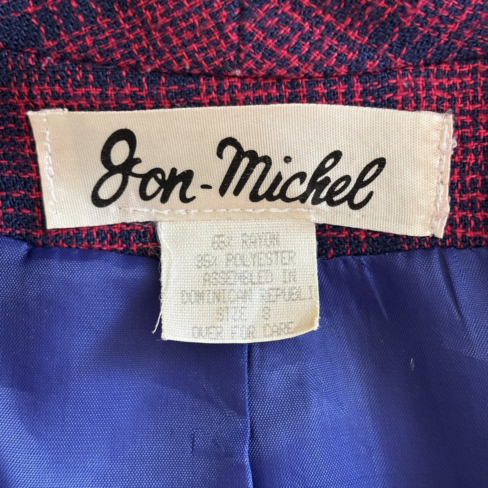 Vintage 80’s Jacket Blazer Sz 8 Double Breasted Plaid Purple Blue Retro Colorful