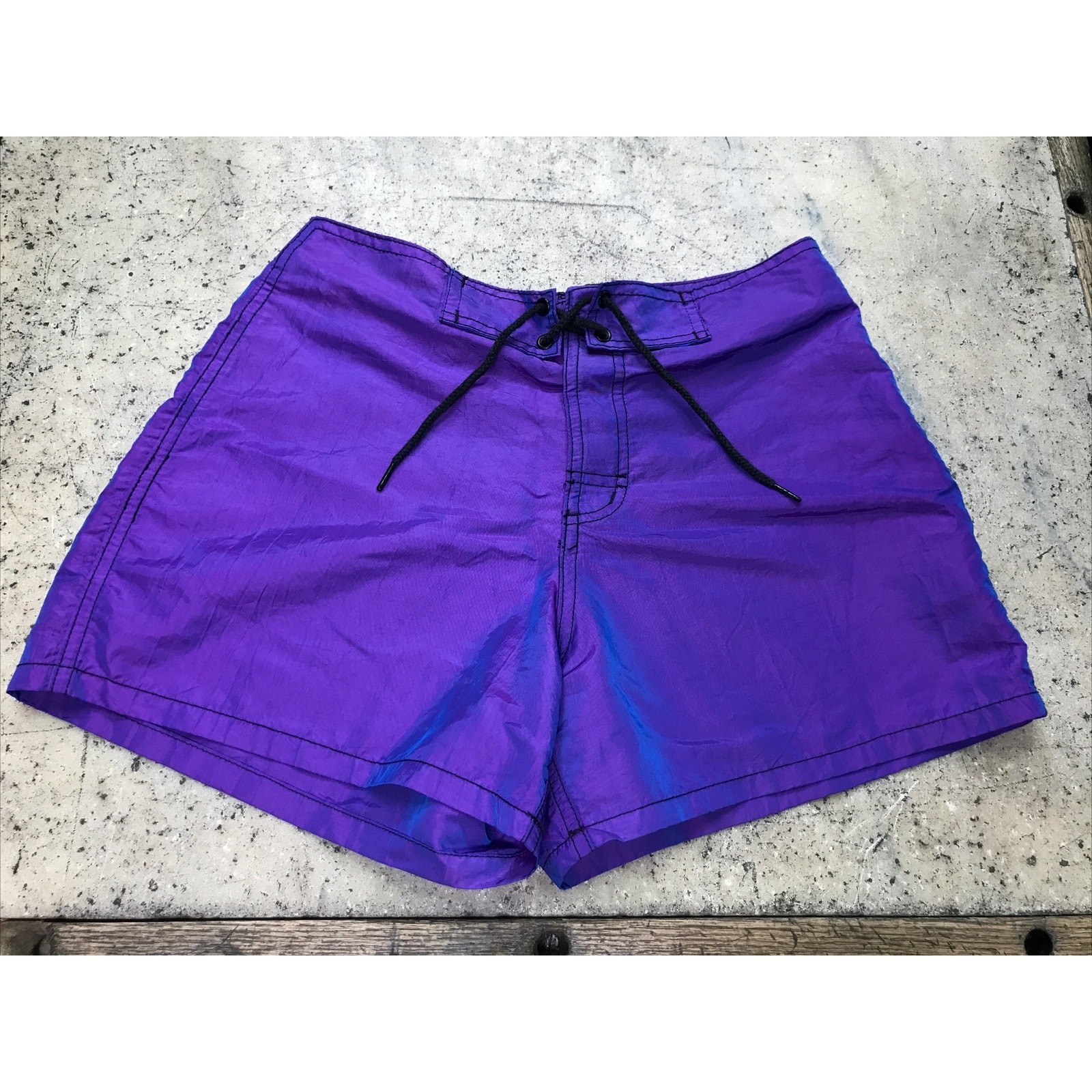 JJ Zapp International 80s 90s Color Changing Shorts Purple / Blue Rare Fast Ship