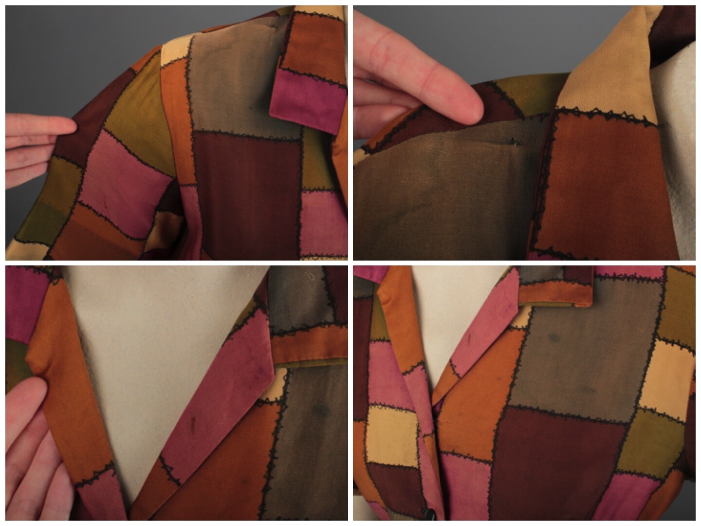 VTG Women’s 50s 60s Patchwork Print Shirtwaist Dress Sz XS 1950s 1960s