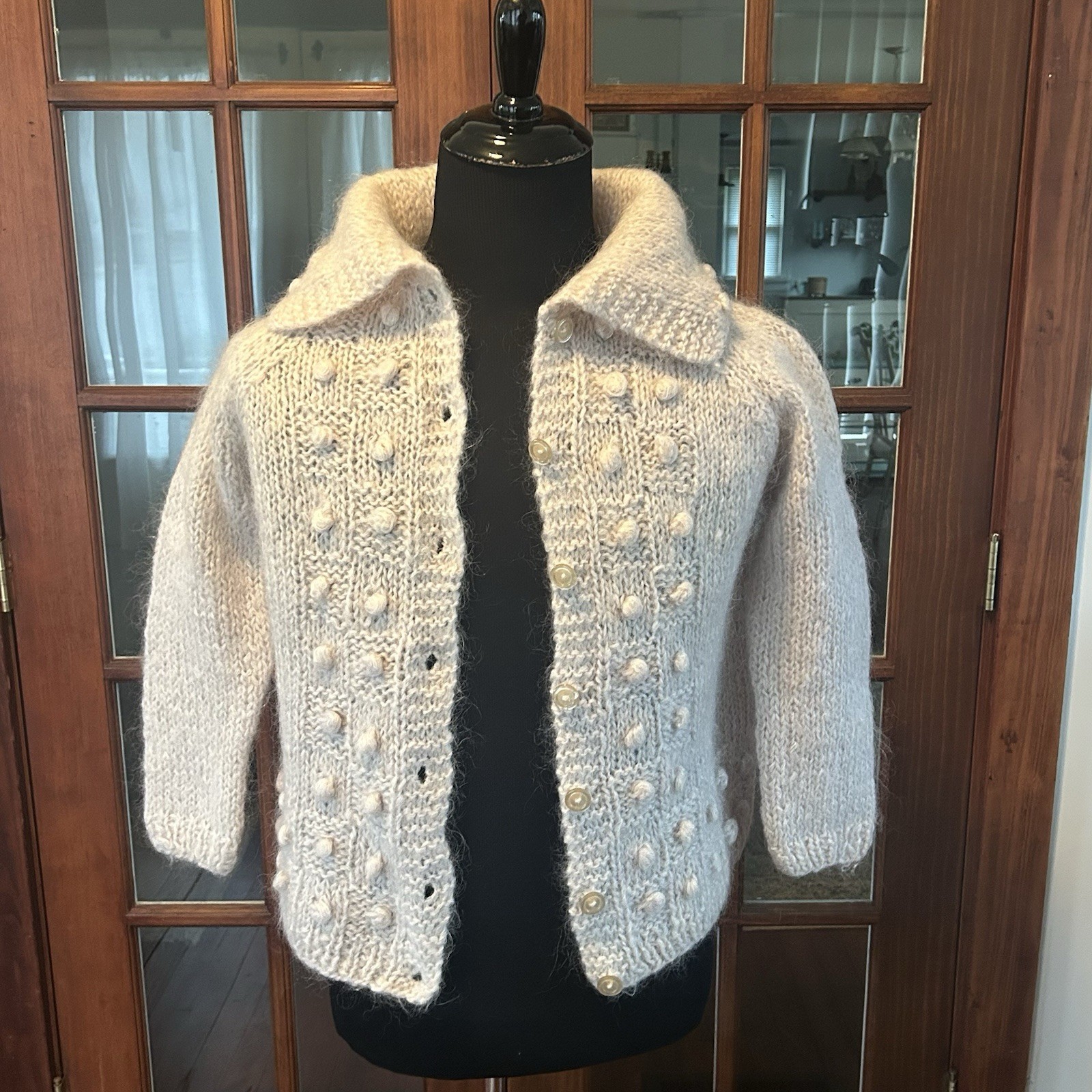 Vintage 1950’s 1960’s Handmade Mohair Wool Nylon Sweater Made In Italy