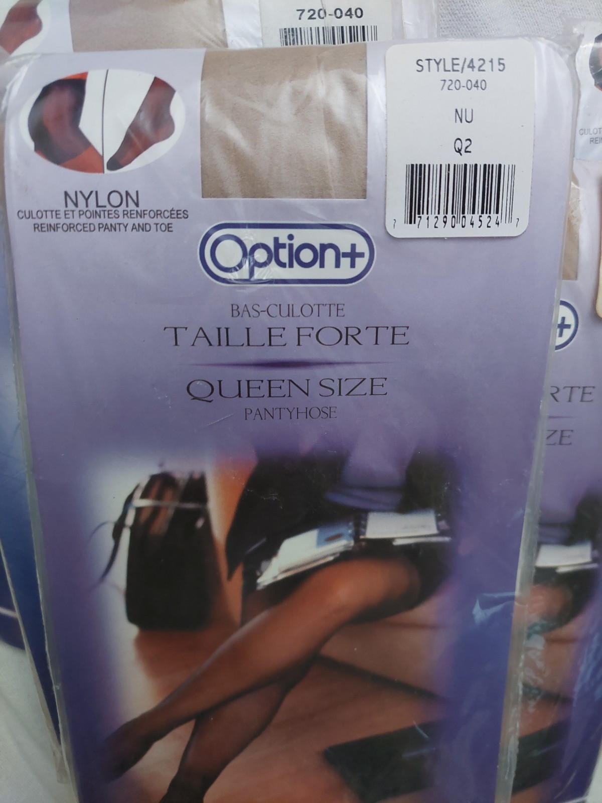 Vintage Pantyhose Option Color Nude 2x Queen Size BBN1