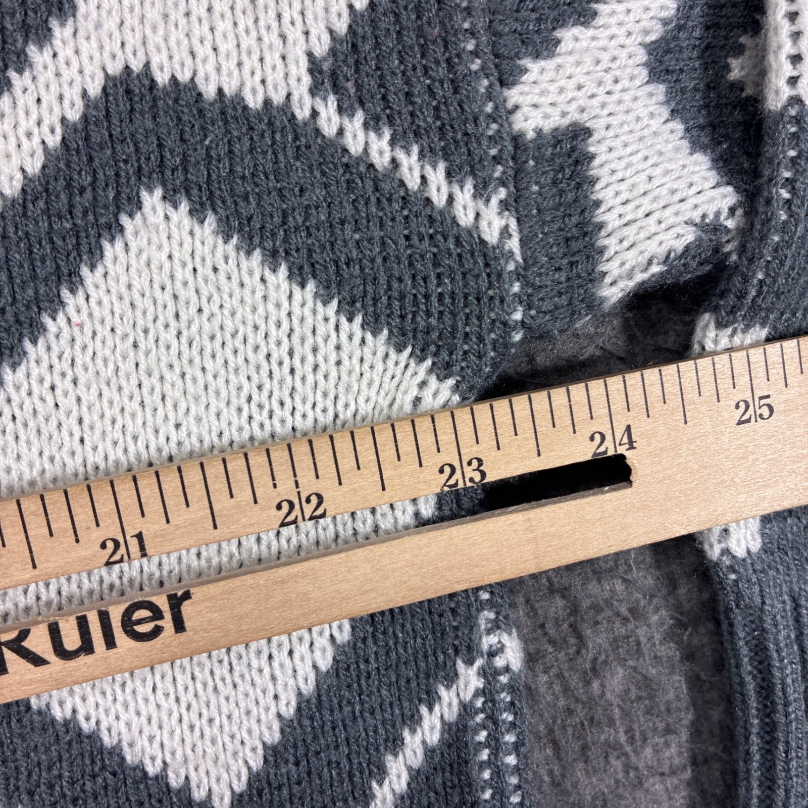 Limited Express Sweater Womens Medium Gray White Geometric 1987 Collection