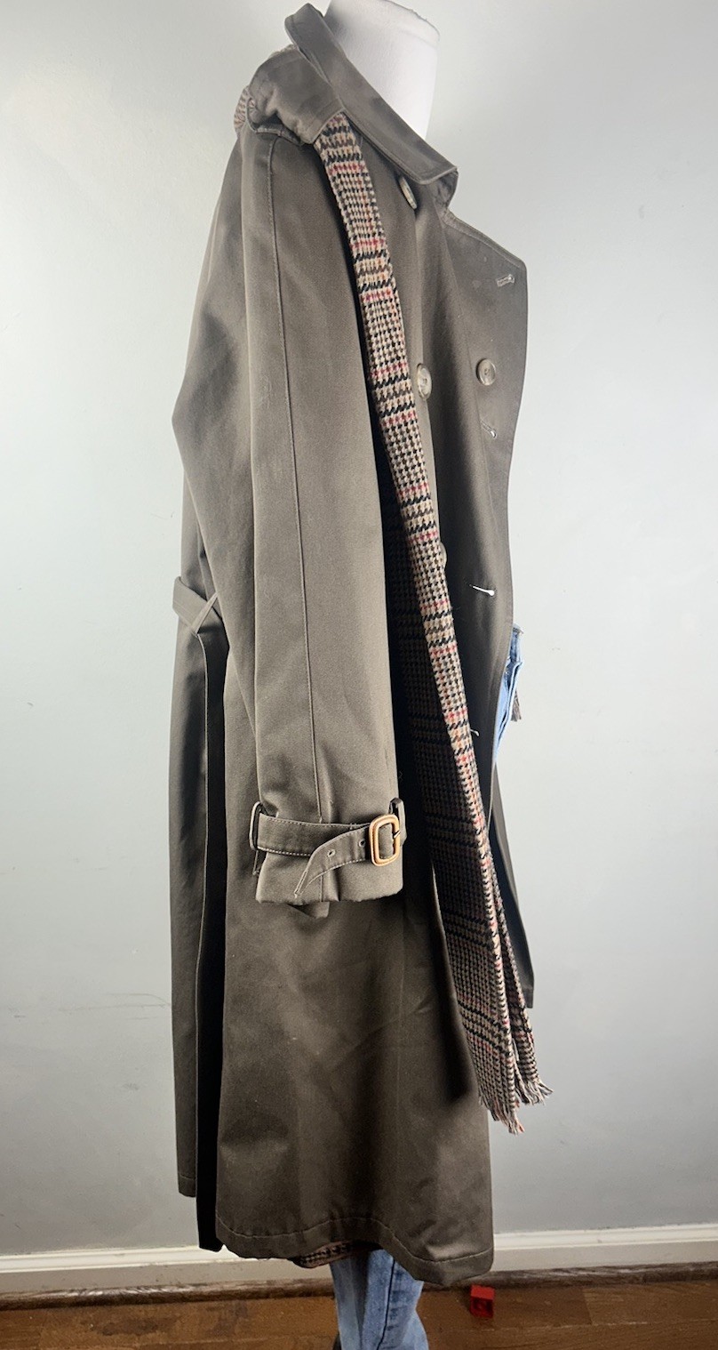 VTG Evan Picone Trench Coat Brown Removable Wool Blend Liner M/L Double Breasted