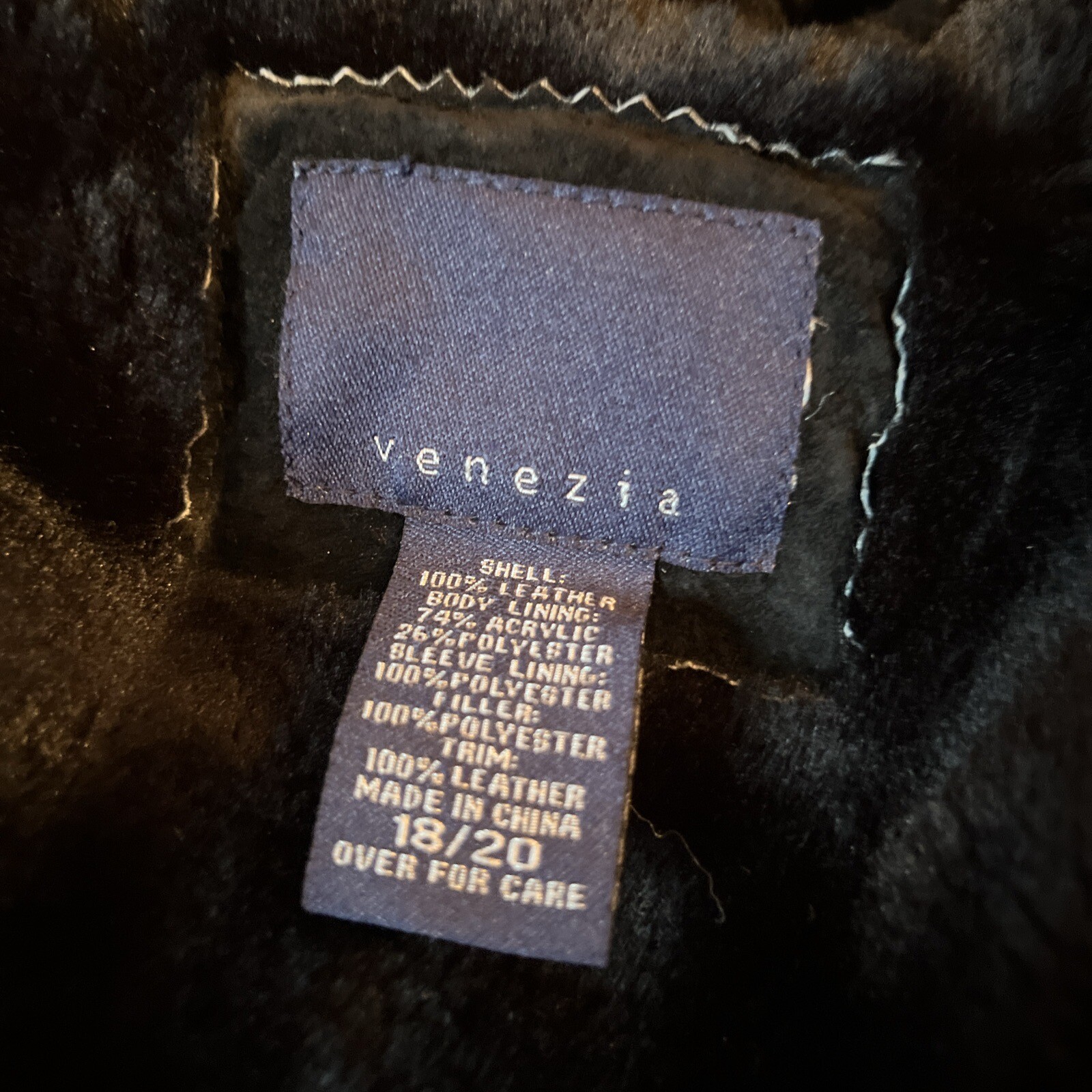 VINTAGE RARE VENEZIA SUEDE FAUX FUR LINED JACKET Y2K 90’s GRUNGE SIZE 18 / 20 2X
