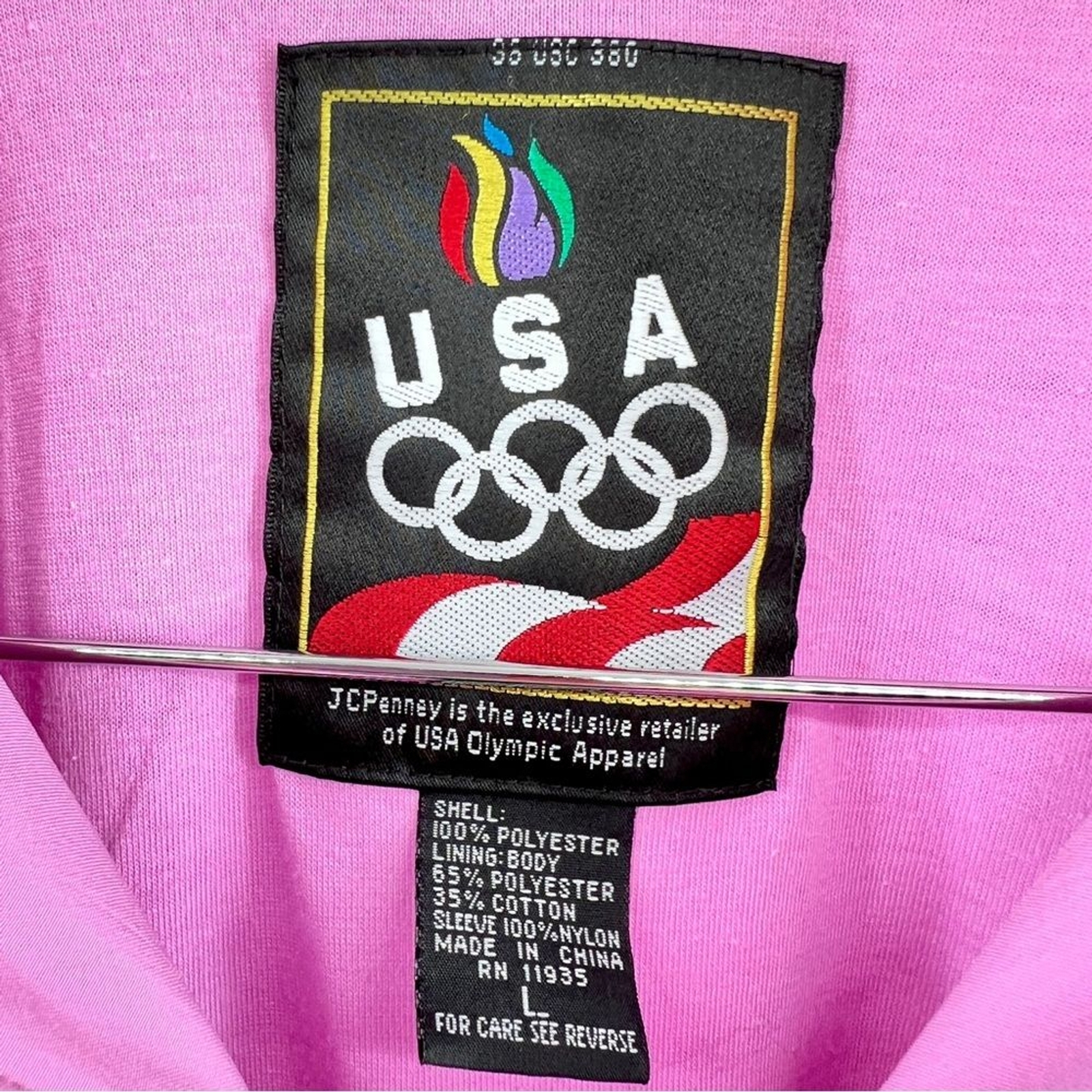 Vintage 1992 USA Olympic Apparel JCPenney Exclusive Women Pink Track Suit Large