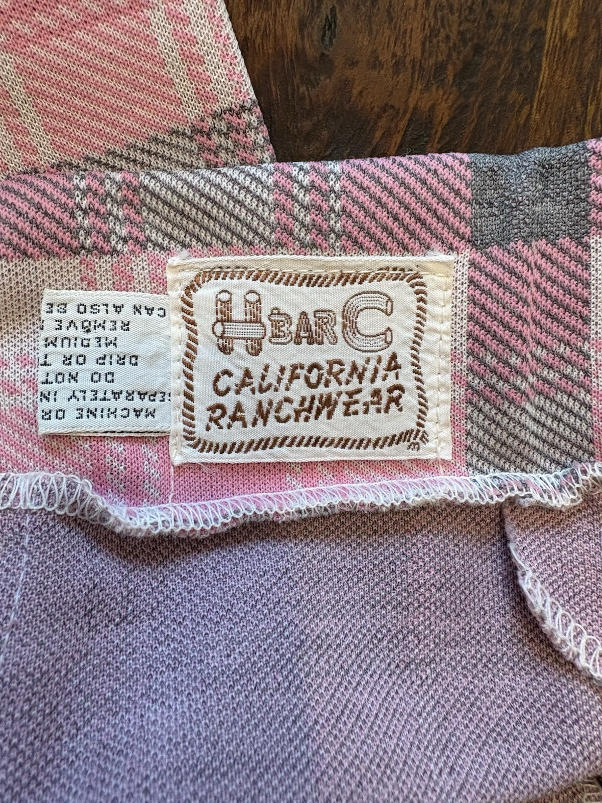 H BAR C California Ranchwear Women’s Pants Pink plaid Excellent True Vintage