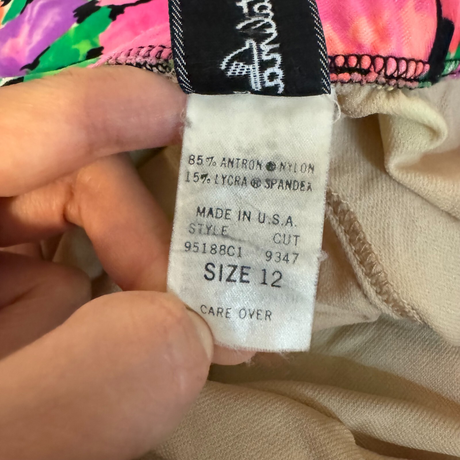 90s Vintage Swim Bottom Shorts 12 Large Colorful Neon Floral Retro Mod 70s 80s