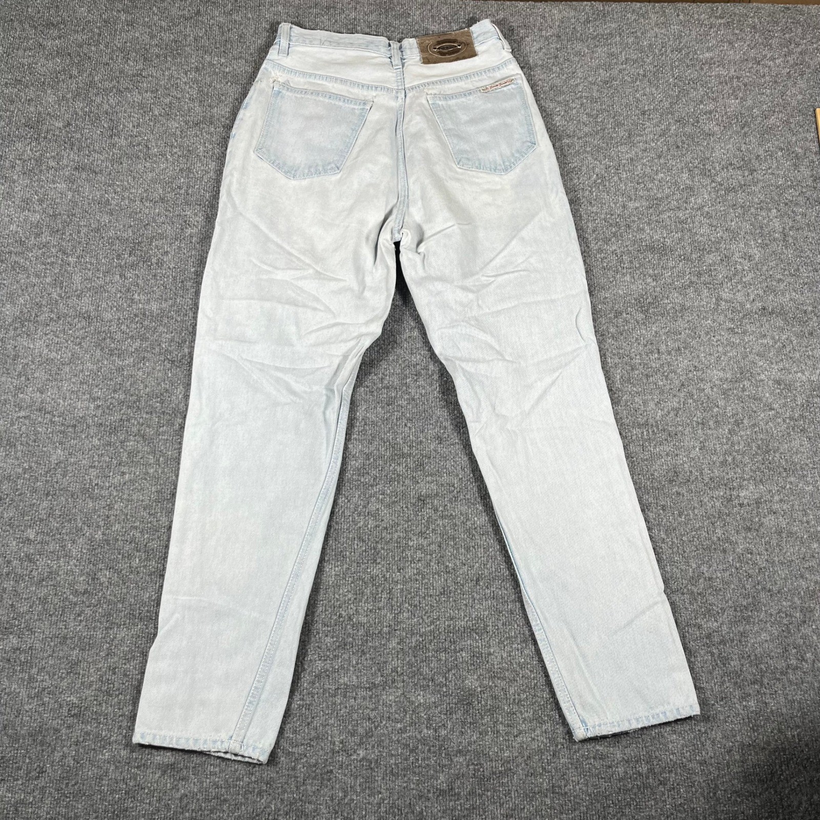 Boom-Boom Jeans Womens Size 13/14 Light Wash High Waisted Button Fly Tapered Leg