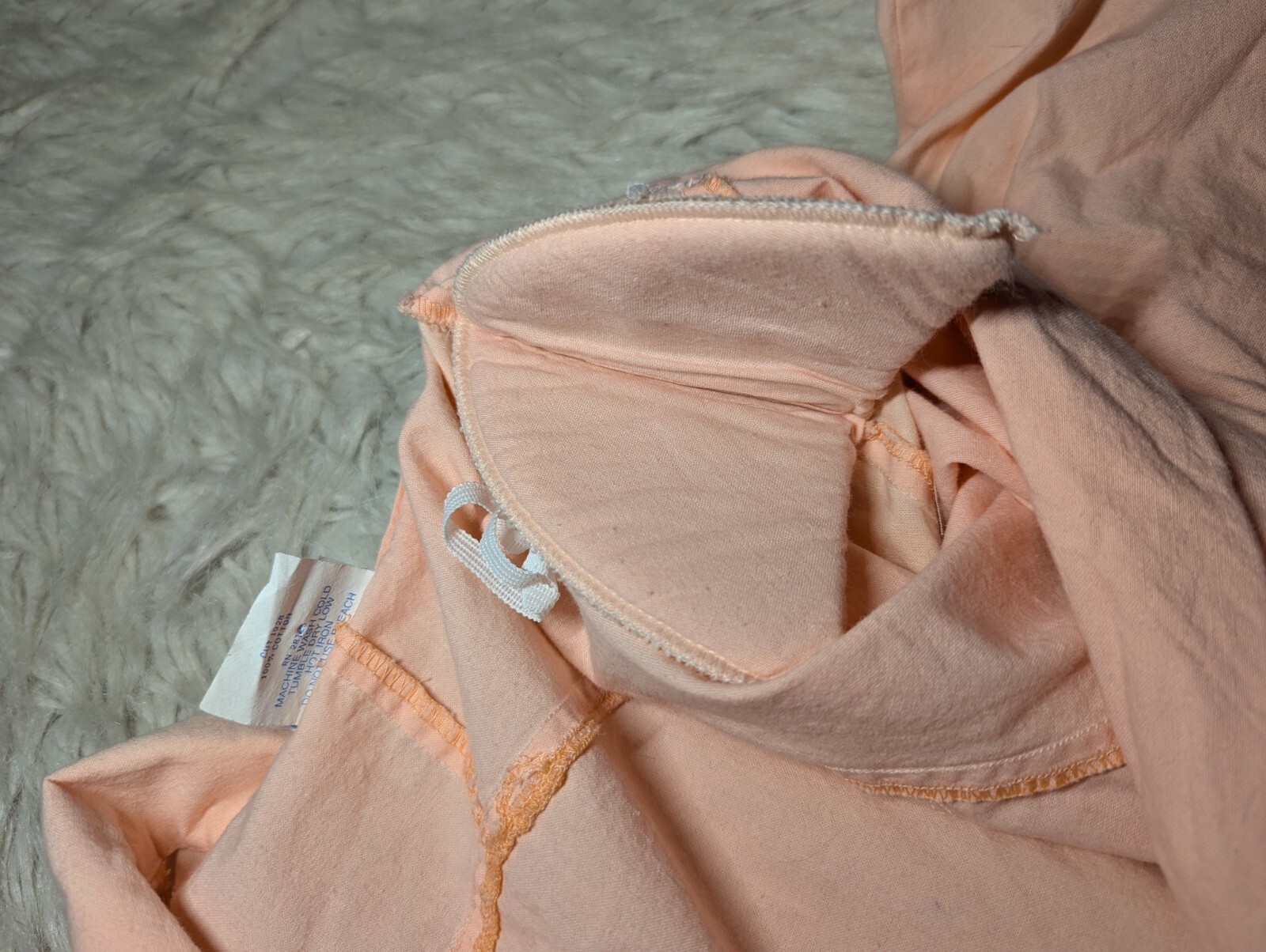 VTG 80s JONI BLAIR Orange HIPPIE CHIC Crop Top Shirt V-Neck RETRO Womens Size 11