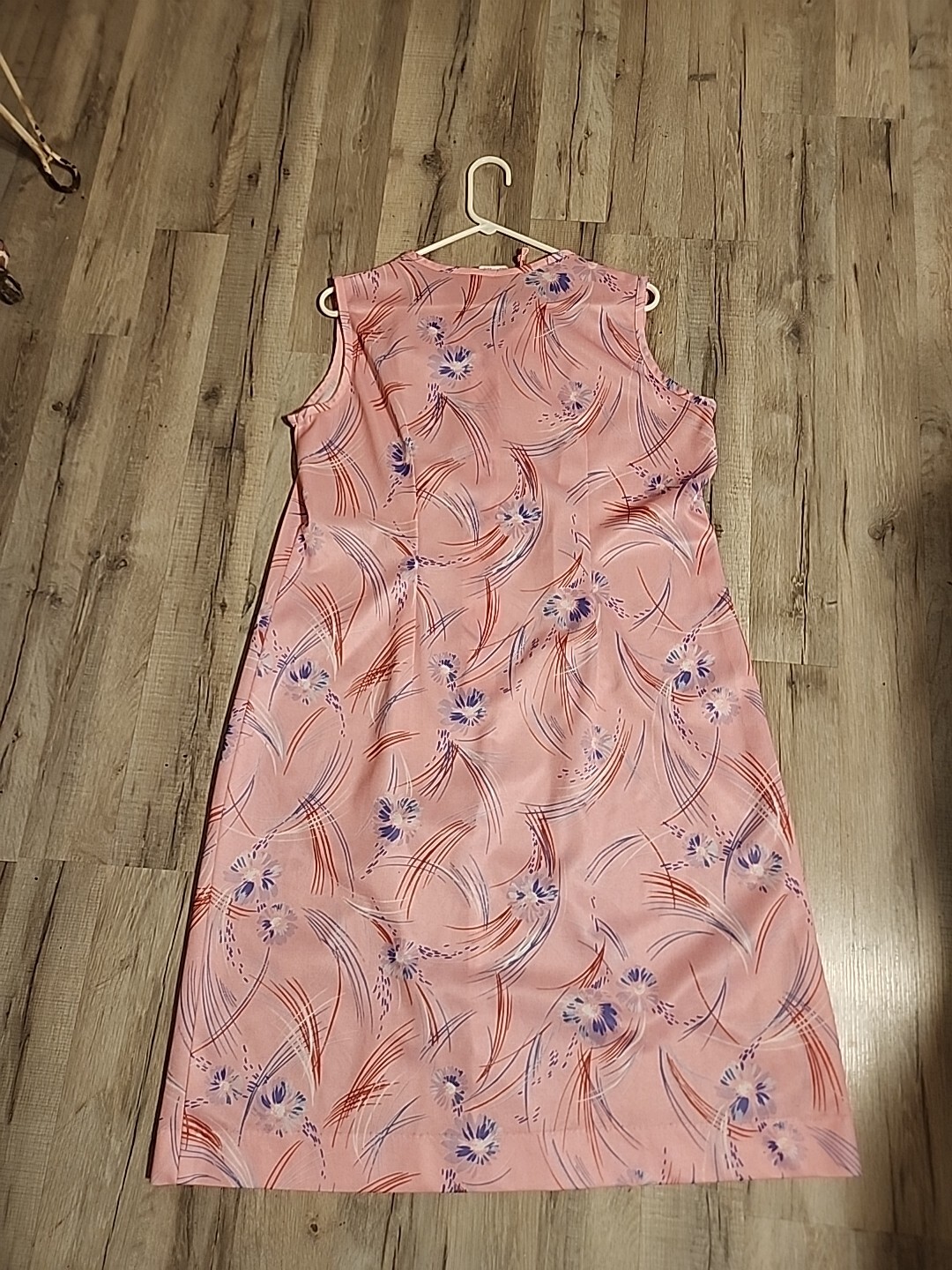 Vintage 70s80s Sleeveless Day Dress Casual Sz 20½ Pink