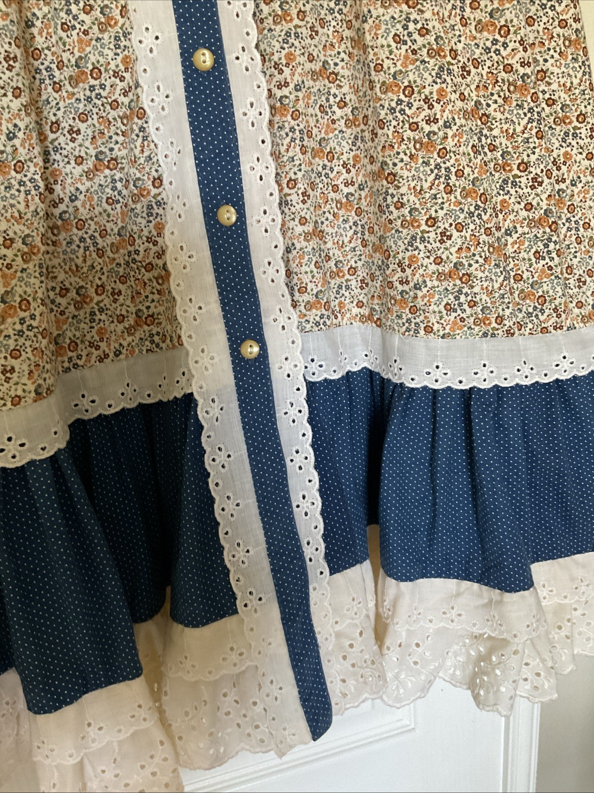 GUNNE SAX PATTERN HANDMADE VINTAGE SKIRT AND QUILTED VEST WITH BLOUSE XS