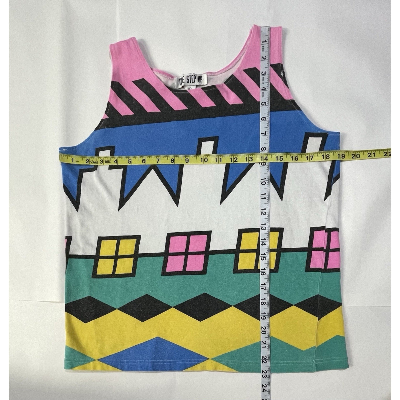 VTG 80s One Step Up City Scape Top SZ L (Faded See Flaws