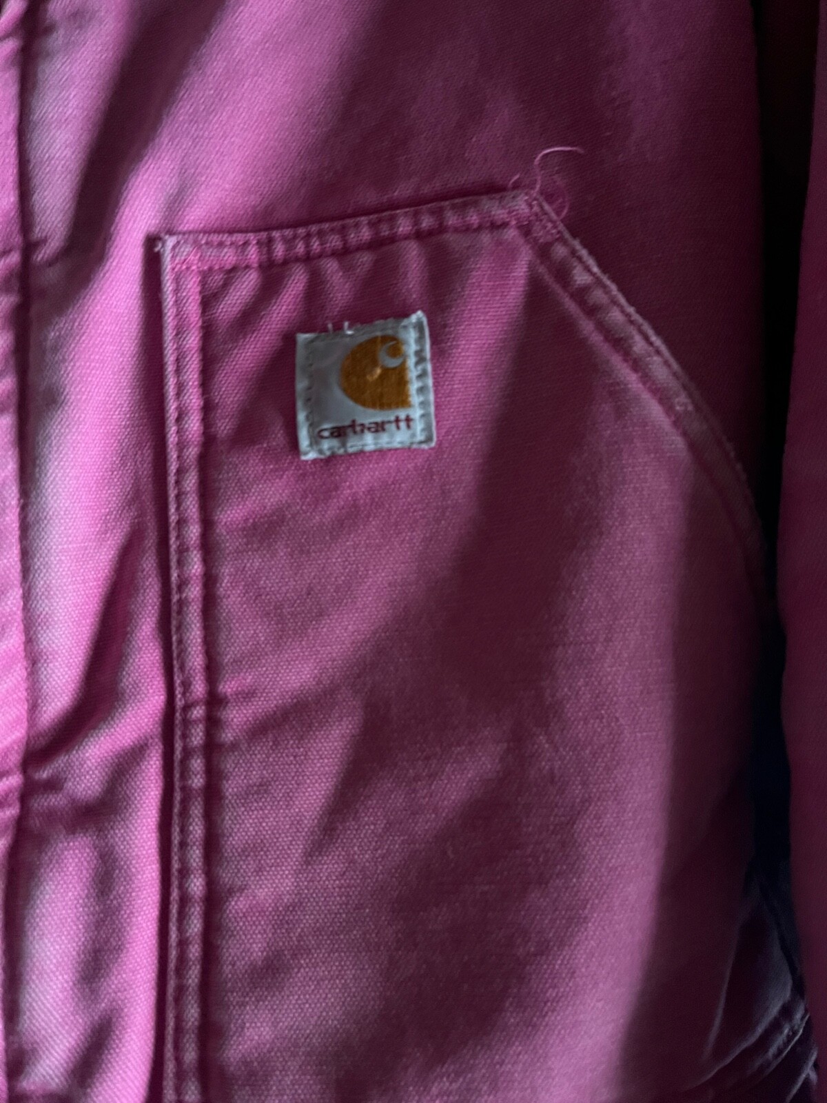 Carhartt Women Detroit Jacket Sherpa Lined Size S PINK distressed 90’s used cute