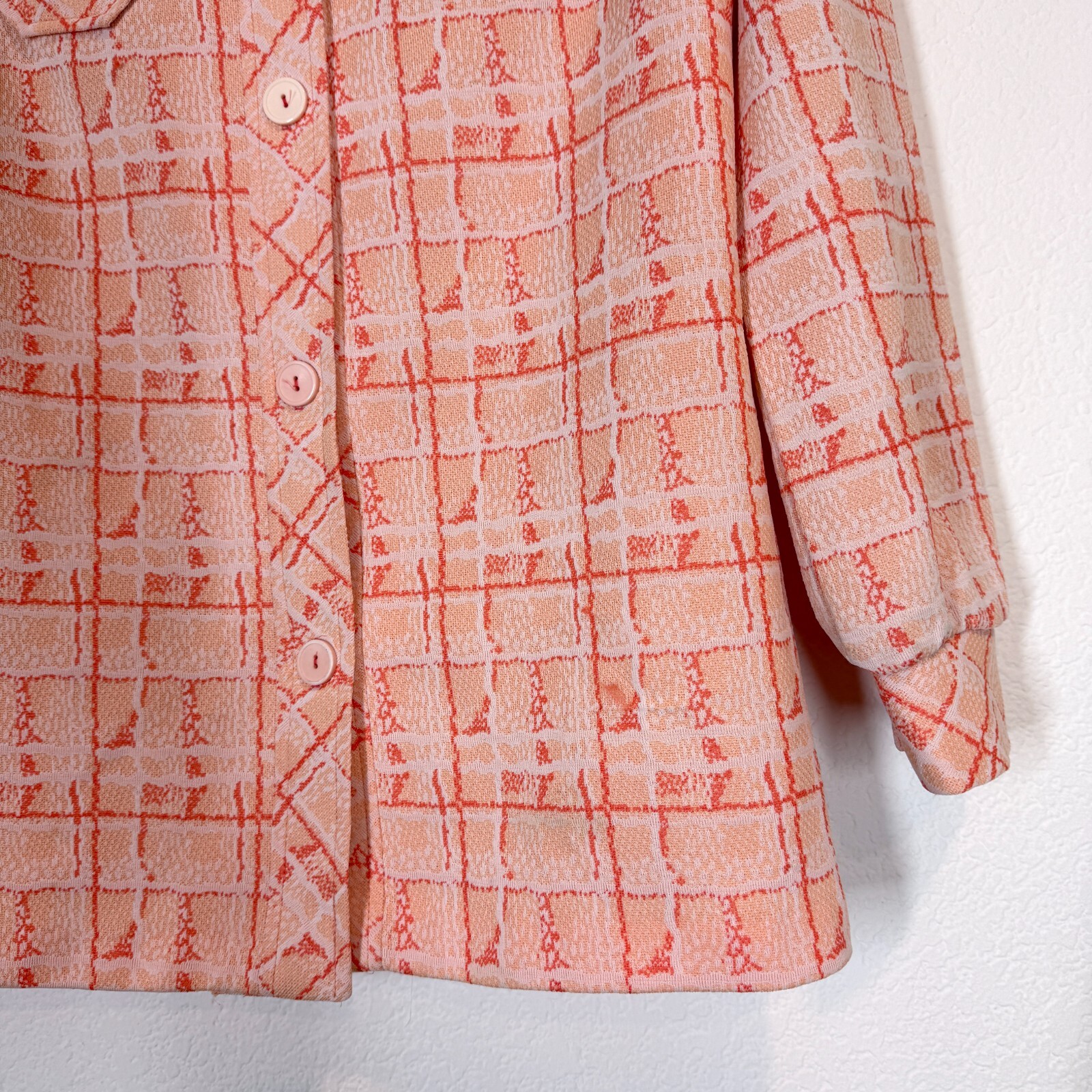 Vintage Pants Suit Medium Orange 2 Piece Set Blazer Jacket Retro