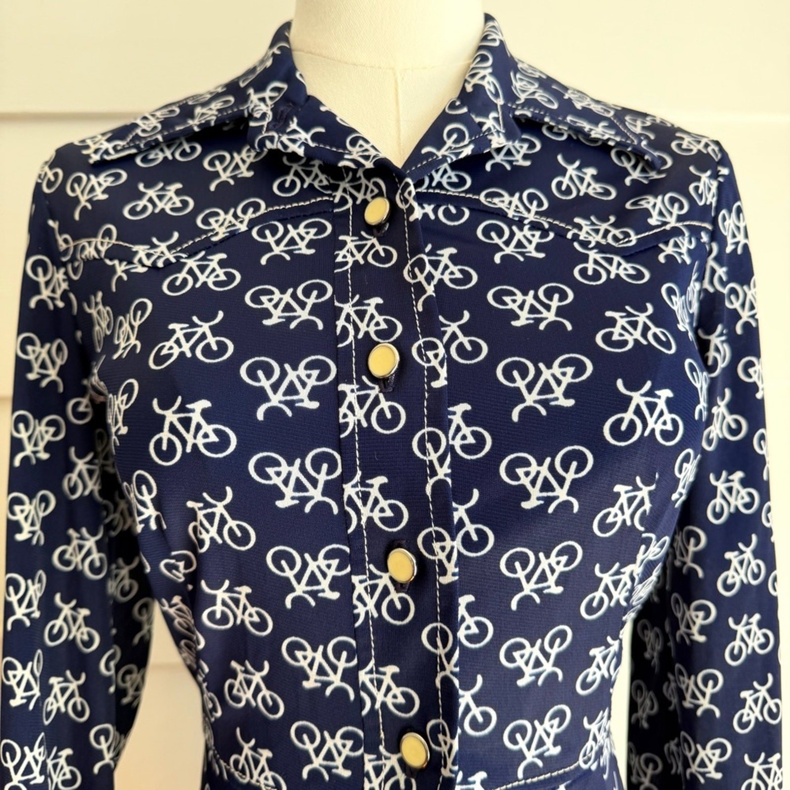 Vintage Bicycle Print Mini Dress by Apropos XS