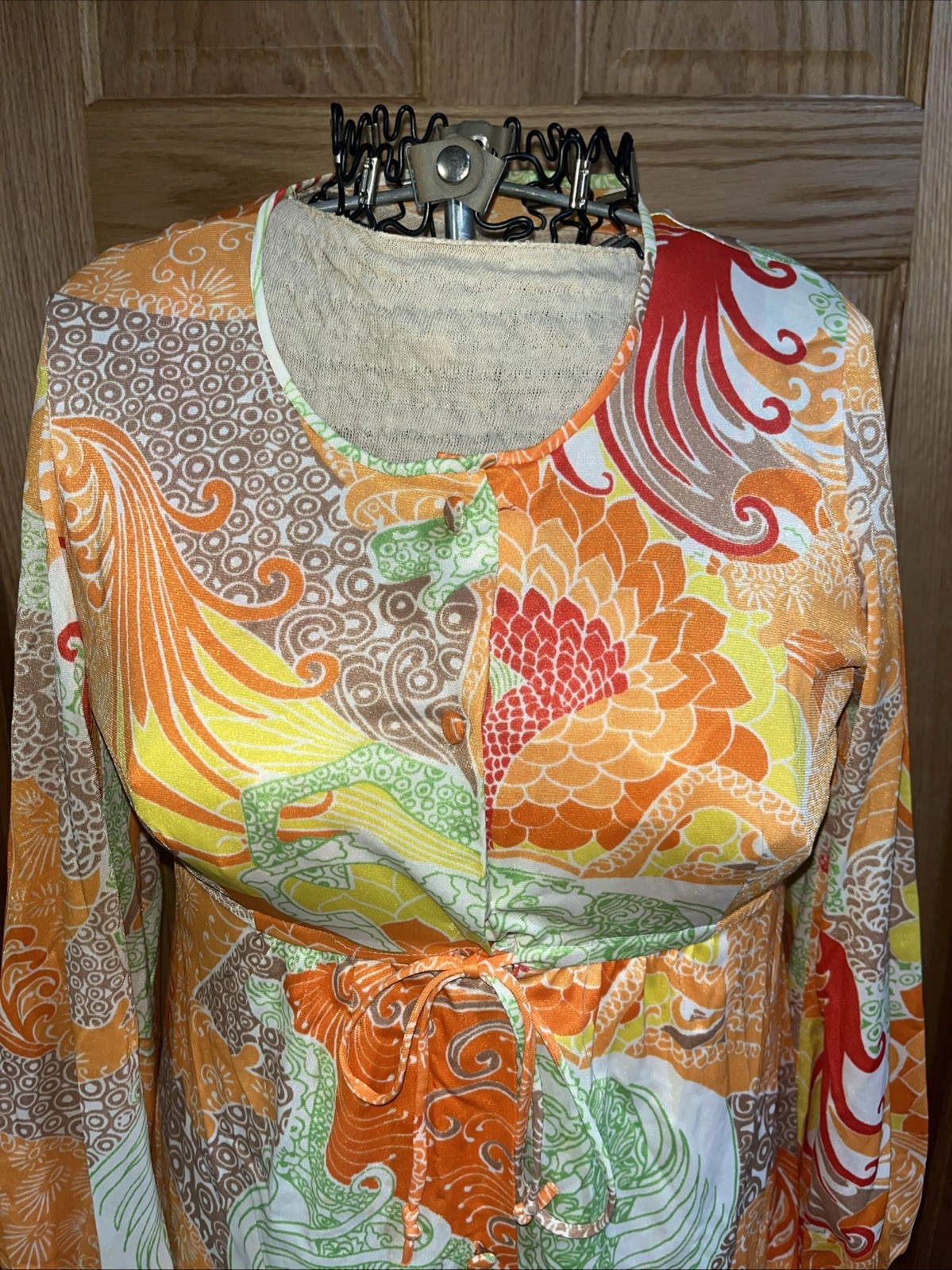 Vtg 60s Gossard Artemis Sheer Nylon Dress/Night Gown Bright Floral Read