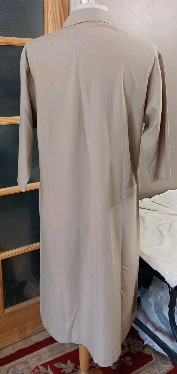 Vintage Naturelle Raw Silk Button Up Dress GEORGE GEORGIOU Tan SZ M Amazing