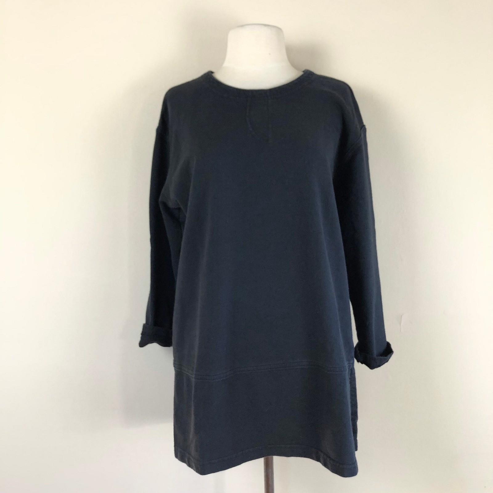 vintage 90s minimal tunic sweatshirt knit top linen minimalist grunge boho