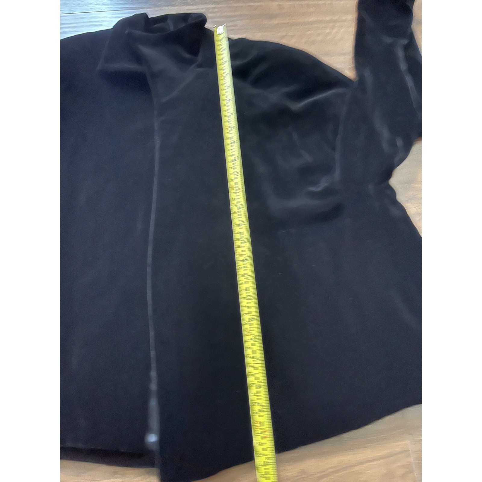 Patricia Moss Black Silk Rayon Velvet Open Front Jacket Womens Small Vintage