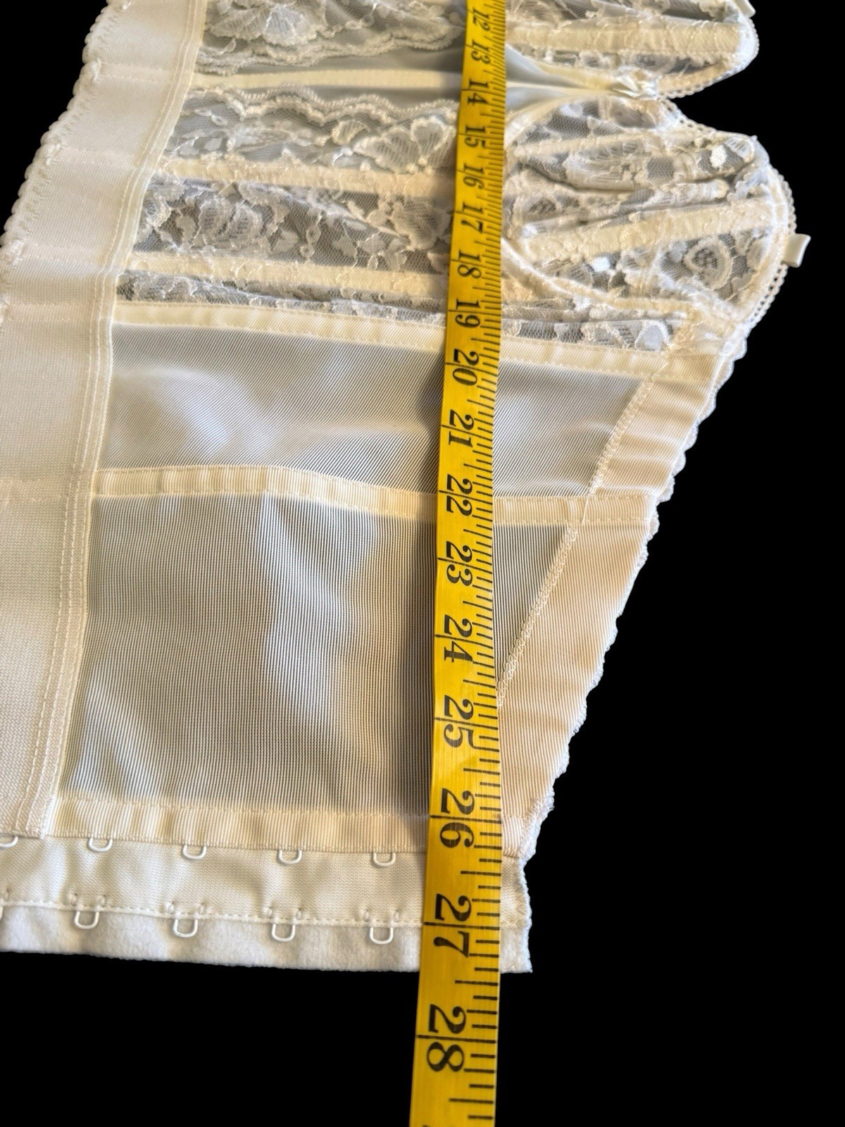 Goddess Long Line Bustier Ivory Bra Corset Cincher 34B Boned Pin Up Lingerie