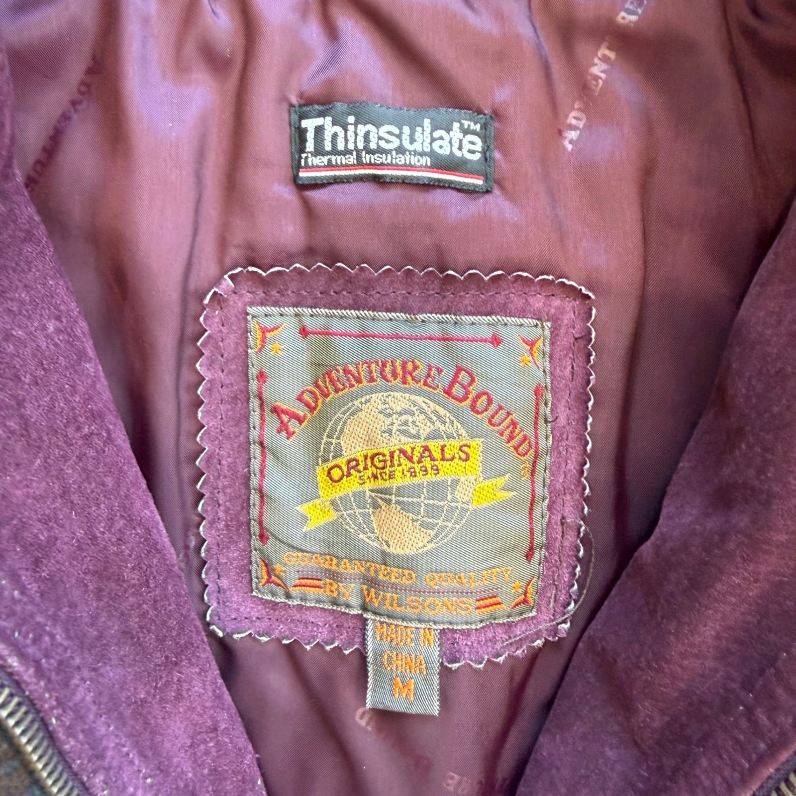 Adventure Bound Wilsons Purple Suede Leather Southwestern Hooded Jacket Medium