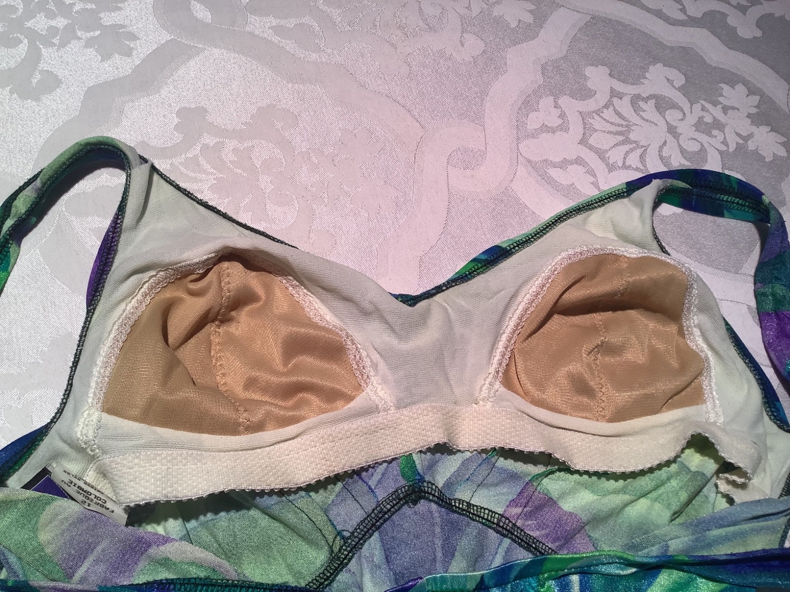 Vintage Jantzen Women’s Skirted One Piece Bathin Suit 1980’s Blues Greens Purpl