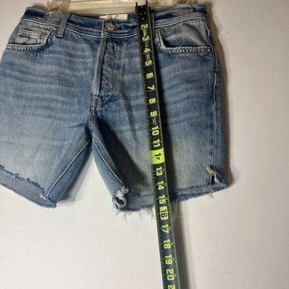 We the Free Blue Jean Boho Beach Raw Hem Cotton Shorts Sz 26