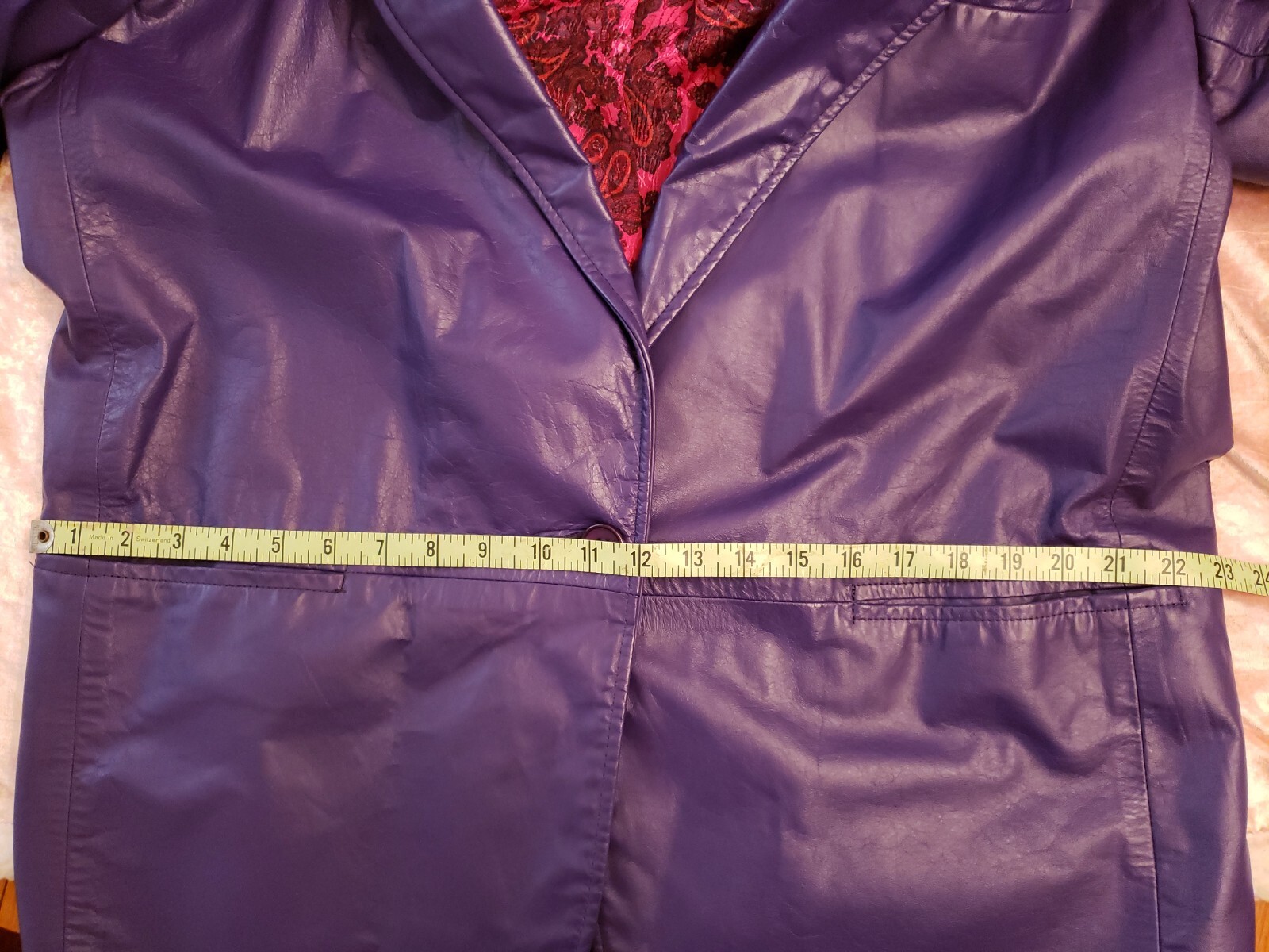 VTG 80s Northside Fashions Purple Leather Jacket Blazer Oversized Retro Womens L