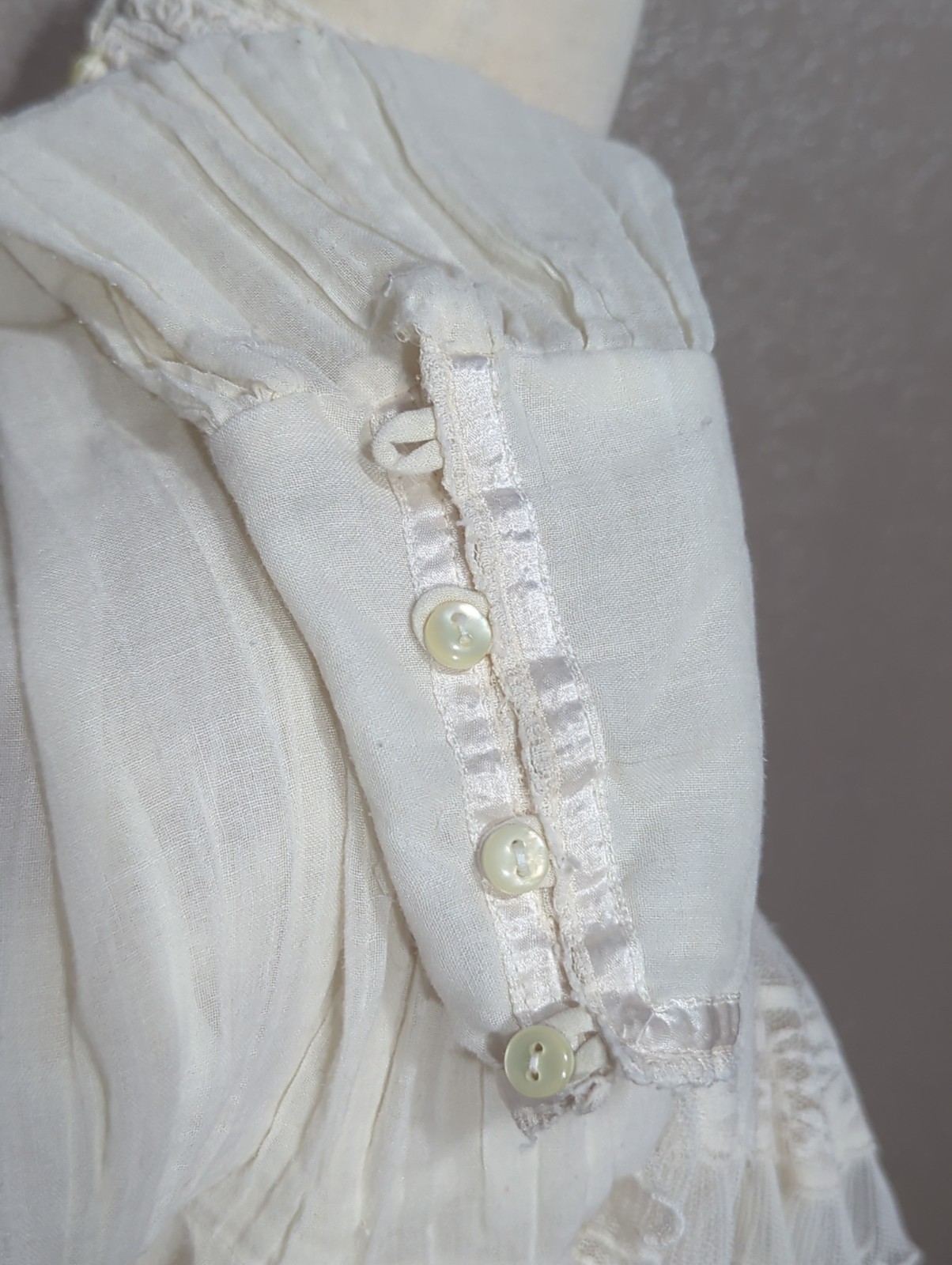 Vtg 70s Gunne Sax Victorian Ruffle Lace Long Sleeve Blouse Edwardian Bridgerton